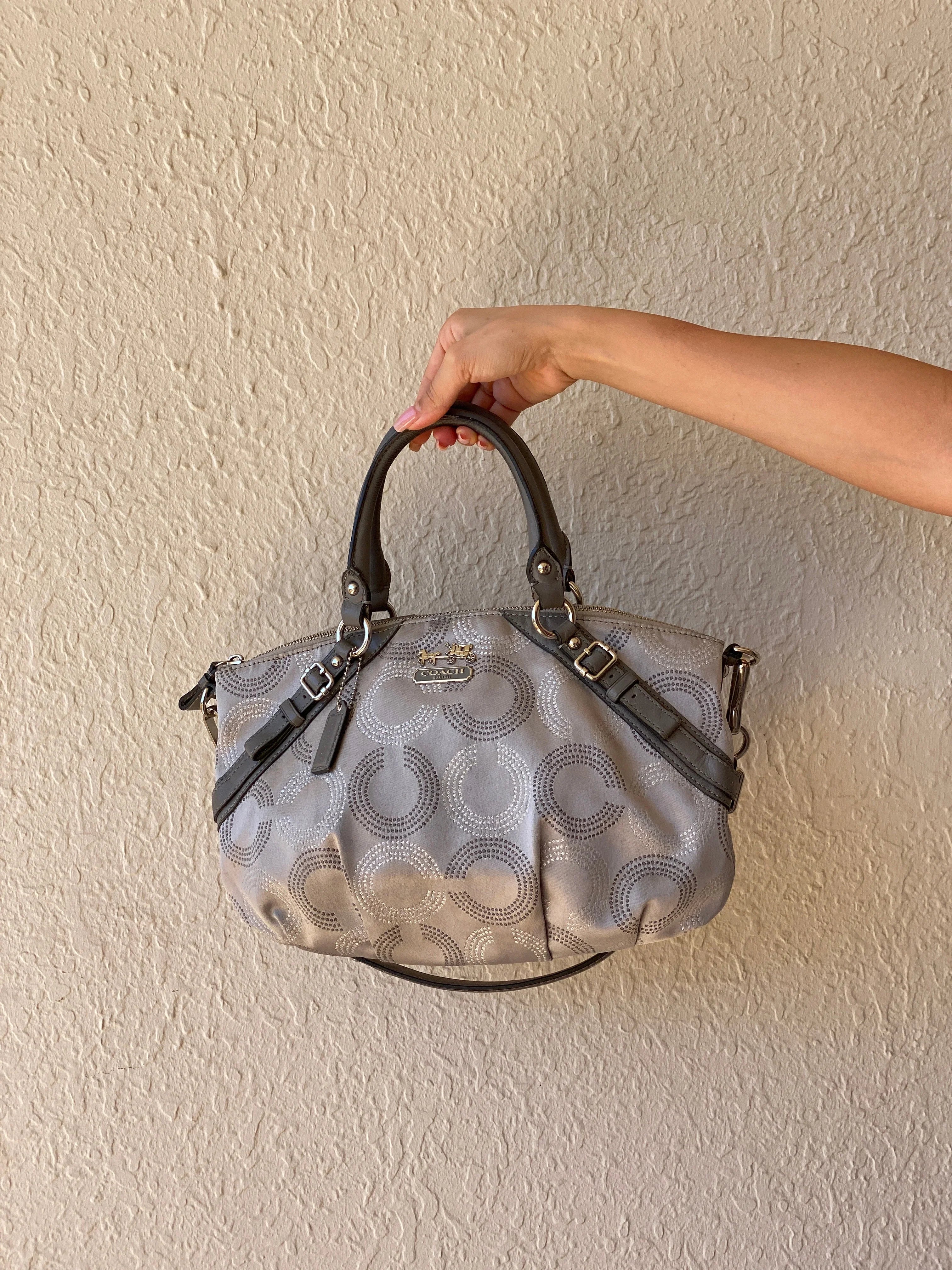 Coach Madison Sophia Dotted OP Art Monogram Purse Signature C Satchel Silver Bag - Balagan Vintage Shoulder Bag 00s, 90s, bag, NEW IN, shoulder bag, Y2K