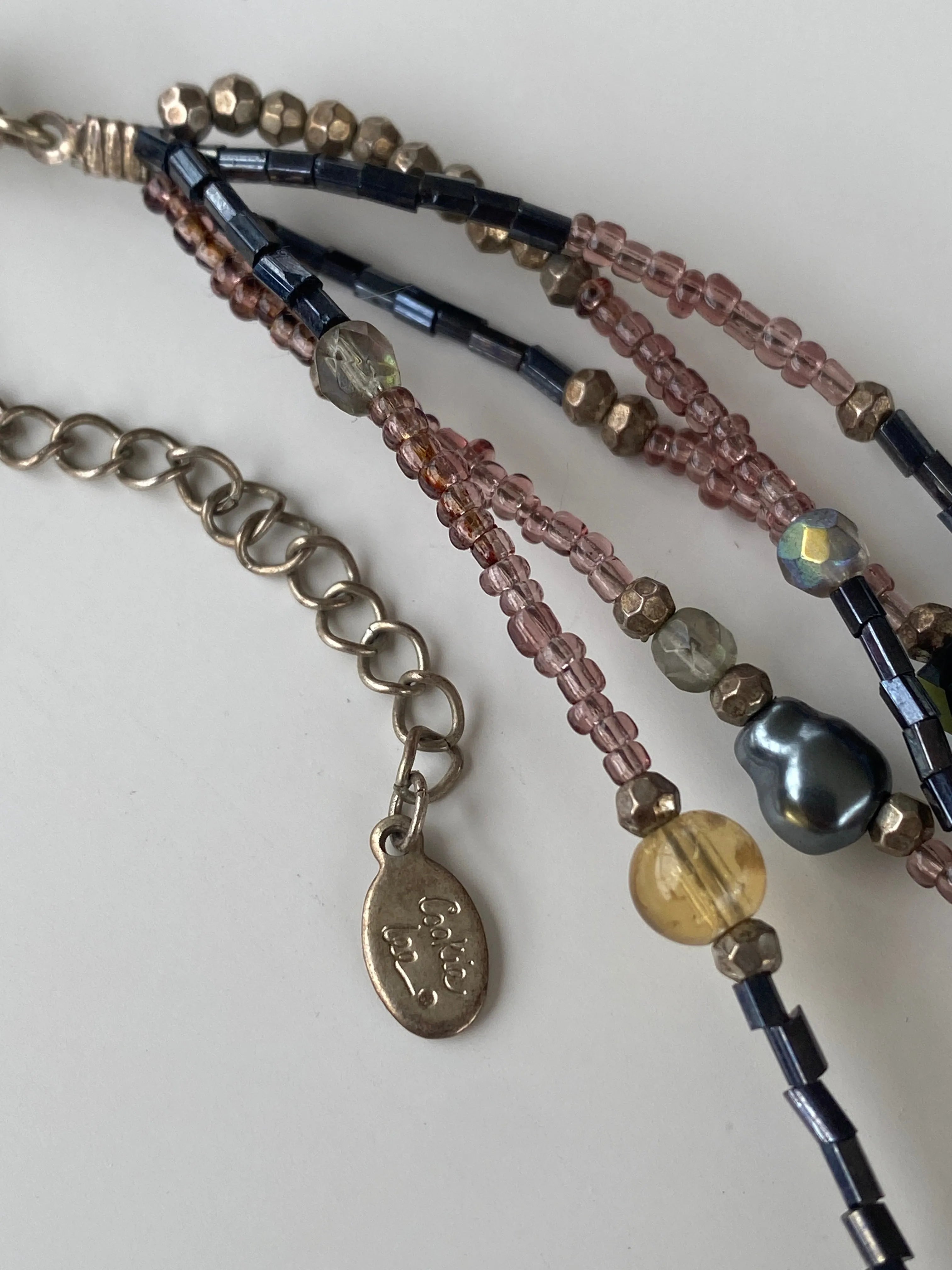 Cookie Lee Multi-Strand Beaded Layered Necklace - Balagan Vintage Necklace 00s, Necklace