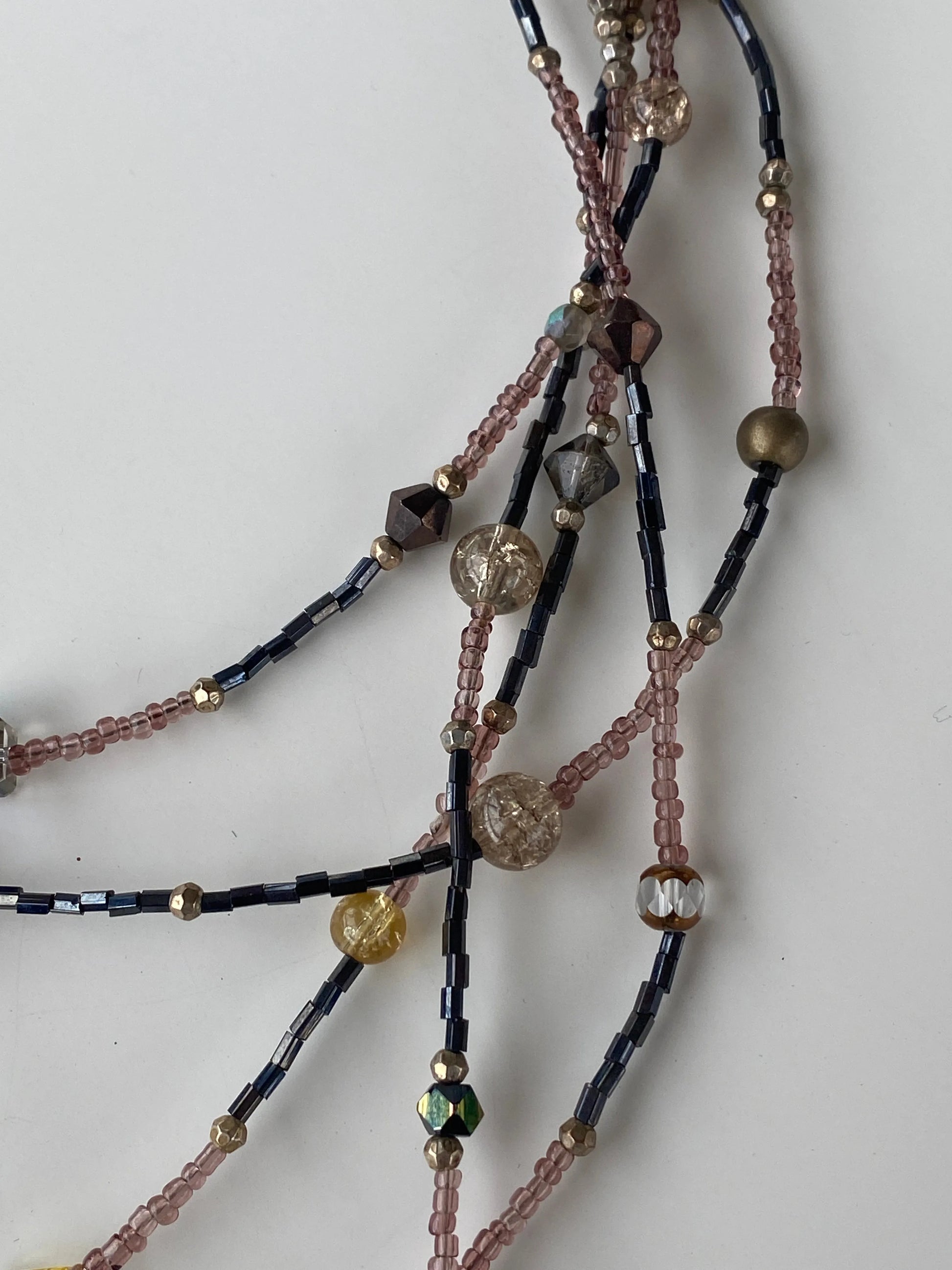Cookie Lee Multi-Strand Beaded Layered Necklace - Balagan Vintage Necklace 00s, Necklace
