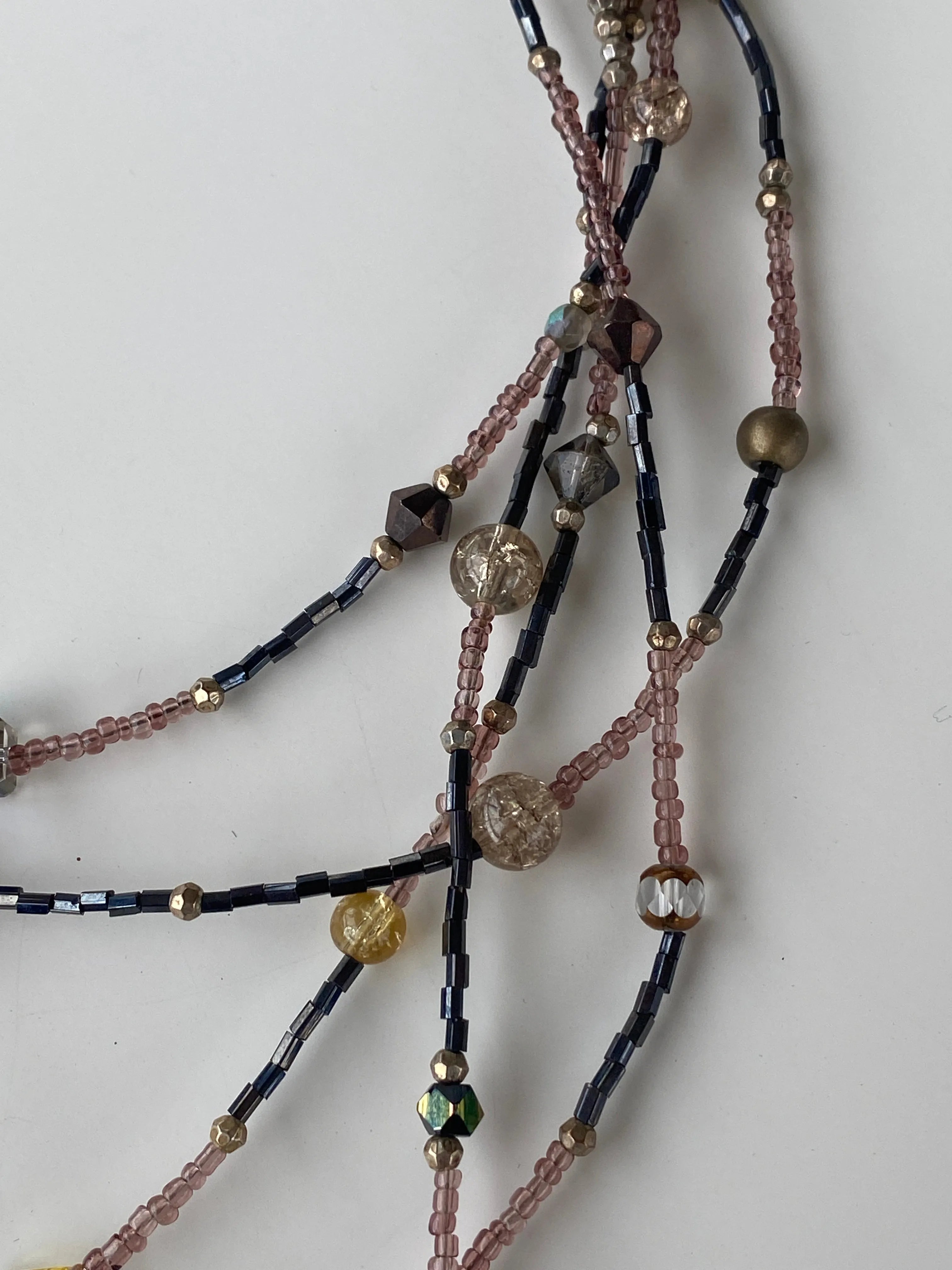 Cookie Lee Multi-Strand Beaded Layered Necklace - Balagan Vintage Necklace 00s, Necklace