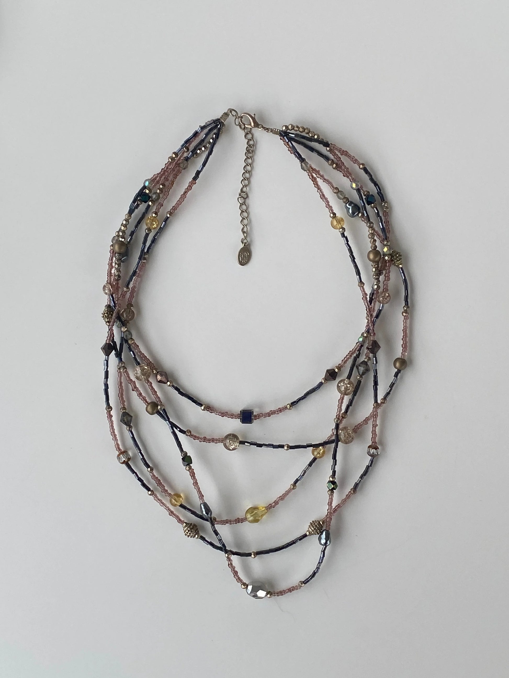 Cookie Lee Multi-Strand Beaded Layered Necklace - Balagan Vintage Necklace 00s, Necklace