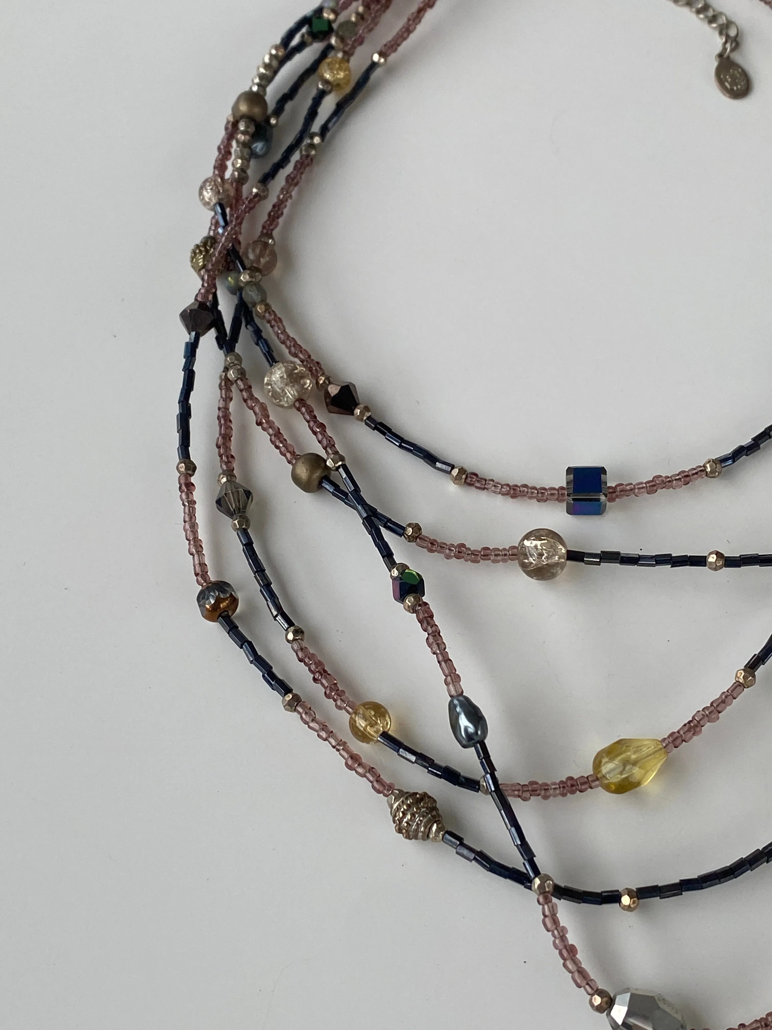 Cookie Lee Multi-Strand Beaded Layered Necklace - Balagan Vintage Necklace 00s, Necklace