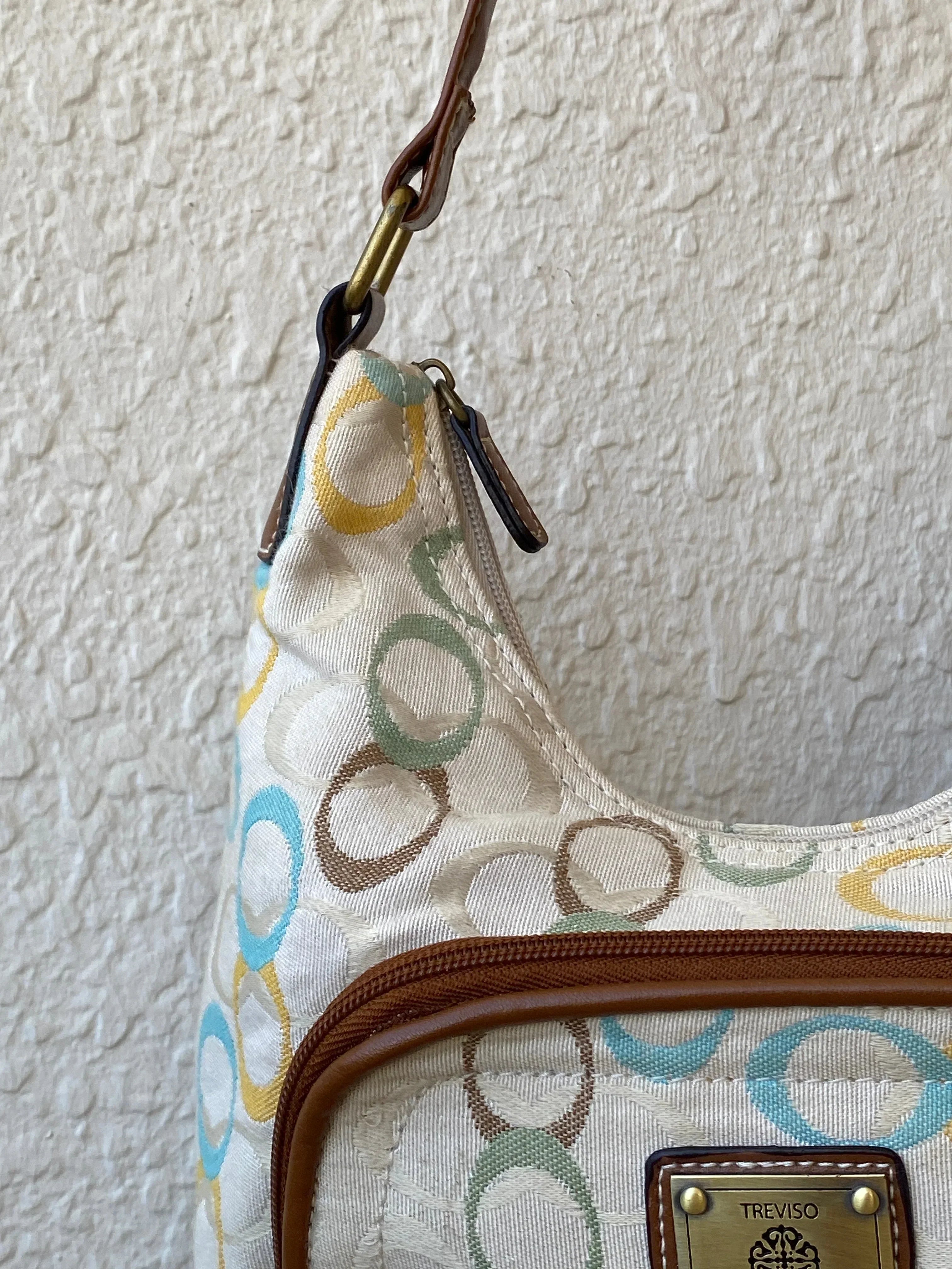 Cutest Treviso Tan Monogram Small Brown Strap Women’s Shoulder Bag - Balagan Vintage Handbags 00s, 90s, bag, NEW IN, shoulder bag, Y2K