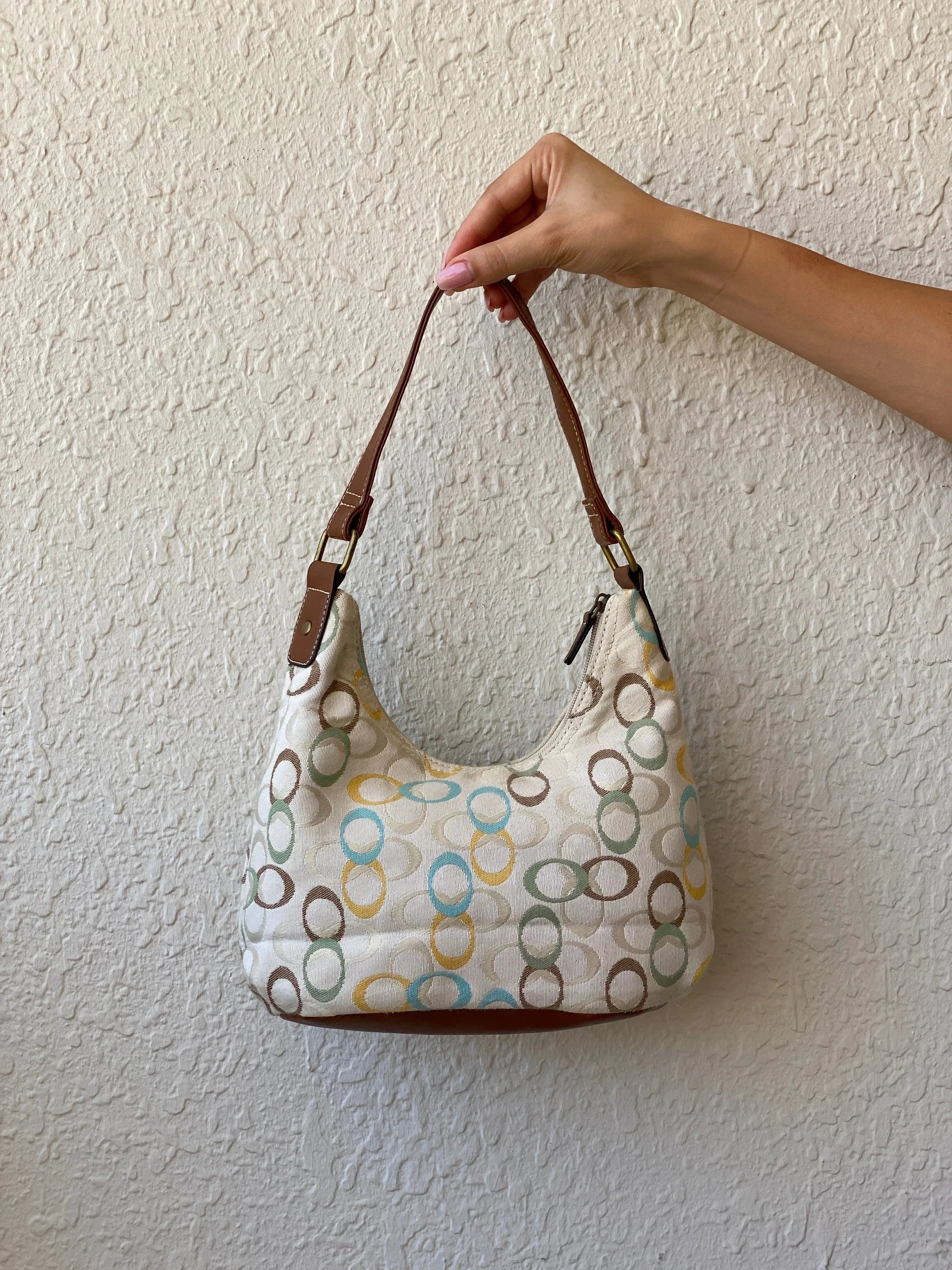 Cutest Treviso Tan Monogram Small Brown Strap Women’s Shoulder Bag - Balagan Vintage Handbags 00s, 90s, bag, NEW IN, shoulder bag, Y2K