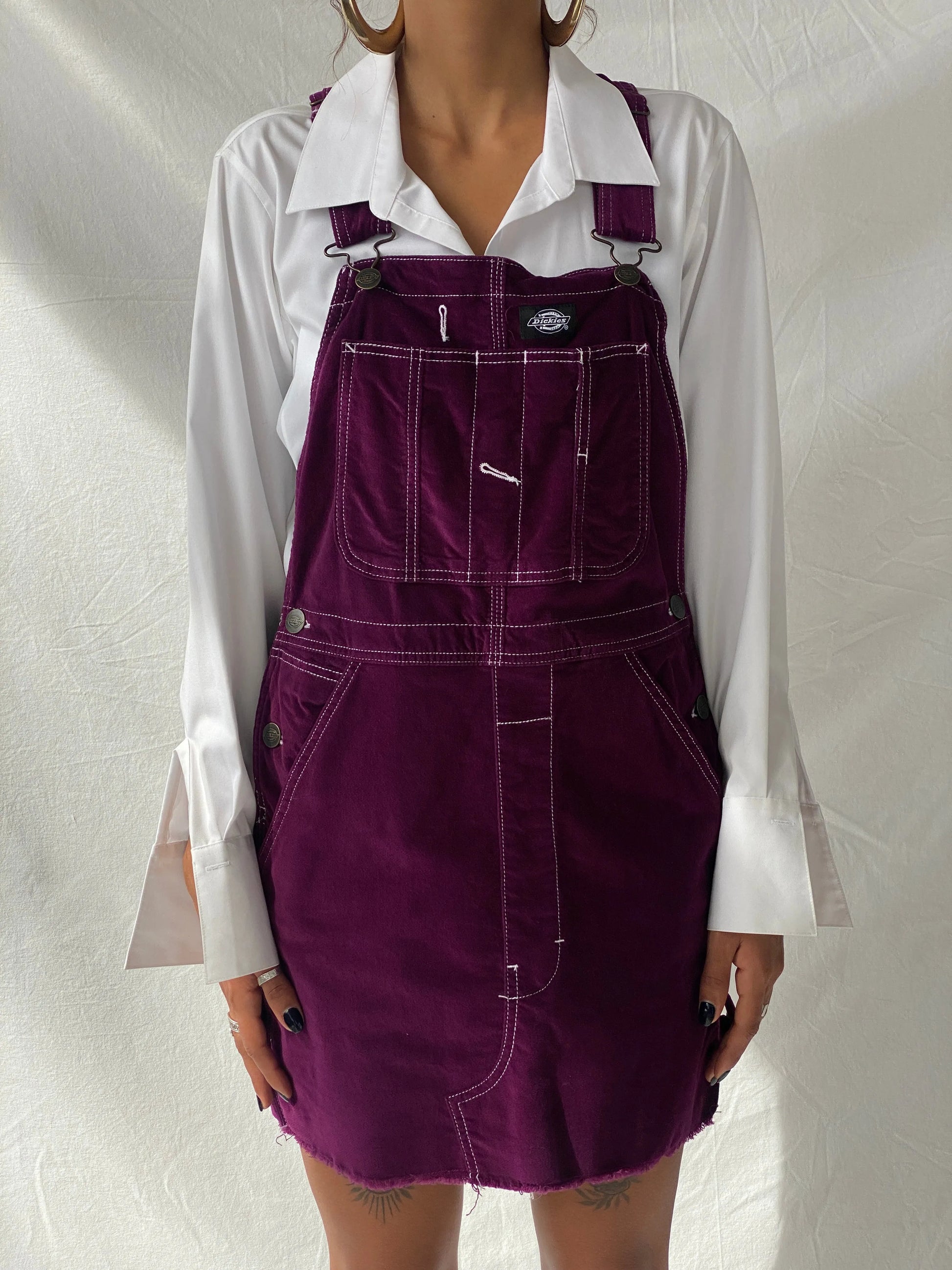 Dickies Juniors’ Carpenter Overall Corduroy Women’s Jumper Dress - XS - Balagan Vintage Midi Dress floral dress, midi dress, summer, Tojan
