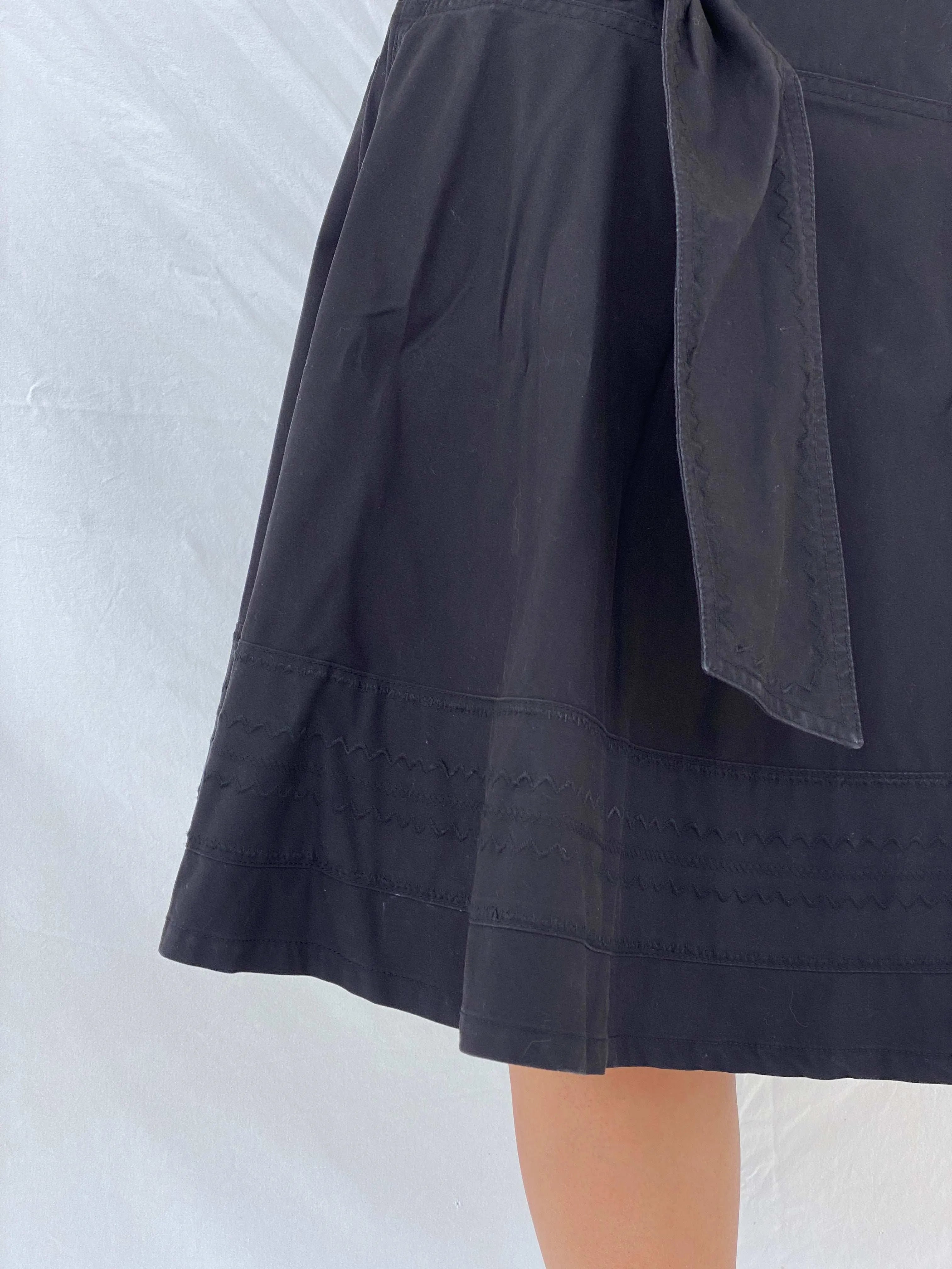 Diesel A-Line Buckled Utility Black Midi Skirt Size XL - Balagan Vintage Midi Skirt 00s, 90s, cargo skirt, Dina, midi skirt