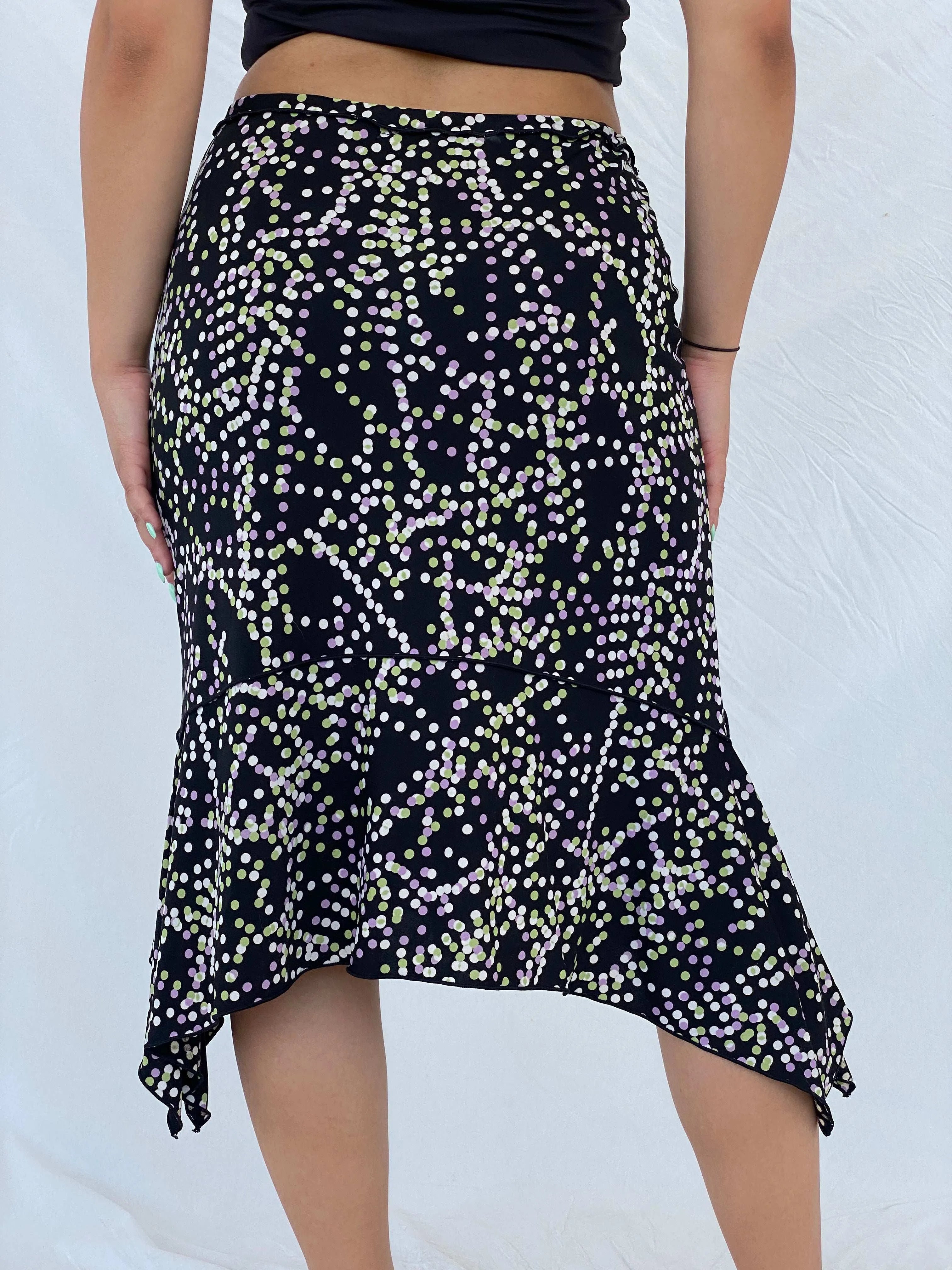 Dreamy Vintage 90s StudioM Polka Dot Midi Skirt - S - Balagan Vintage Midi Skirt 00s, Lana, midi skirt, summer