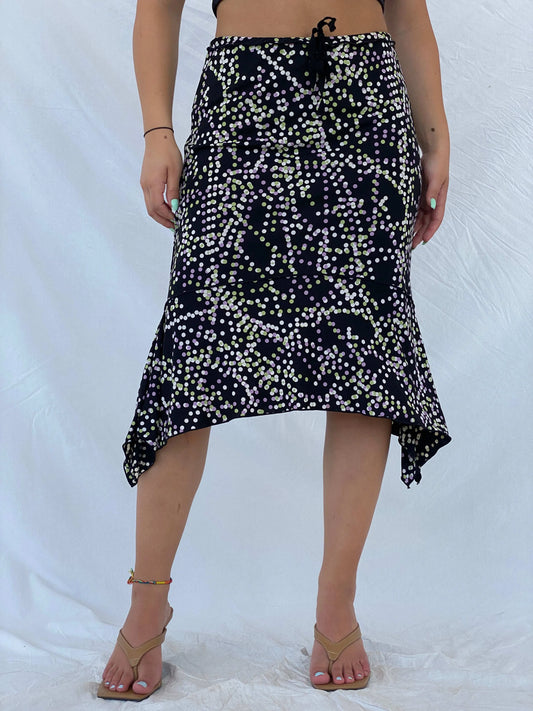 Dreamy Vintage 90s StudioM Polka Dot Midi Skirt - S - Balagan Vintage Midi Skirt 00s, Lana, midi skirt, summer