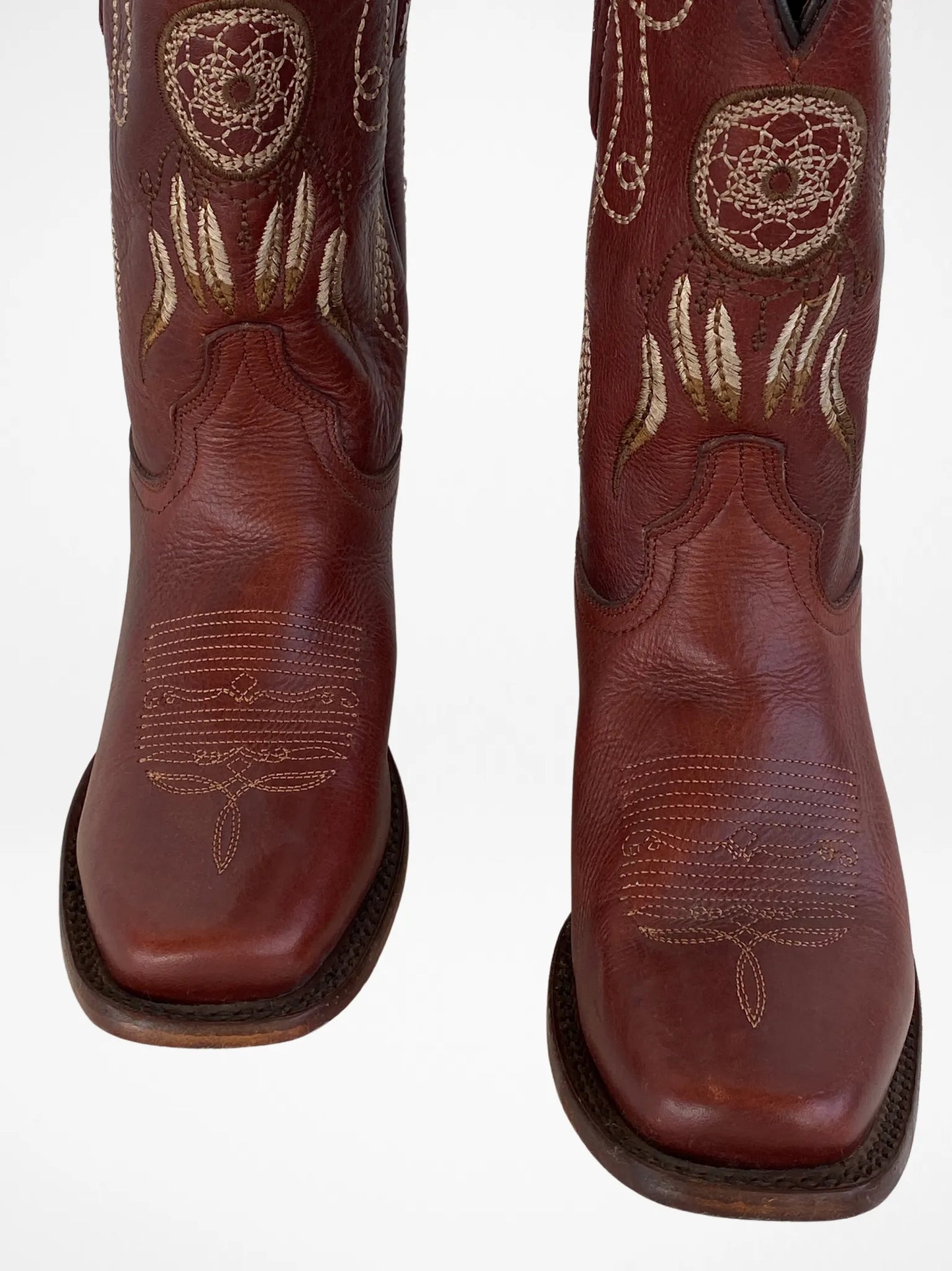 El General Western Embroidered Brown Nubuck Leather Women’s Rodeo Classics Cowboy Boots - Balagan Vintage Boots 00s, 90s, Boots, brown leather, cowboy, cowboy boots, shoes