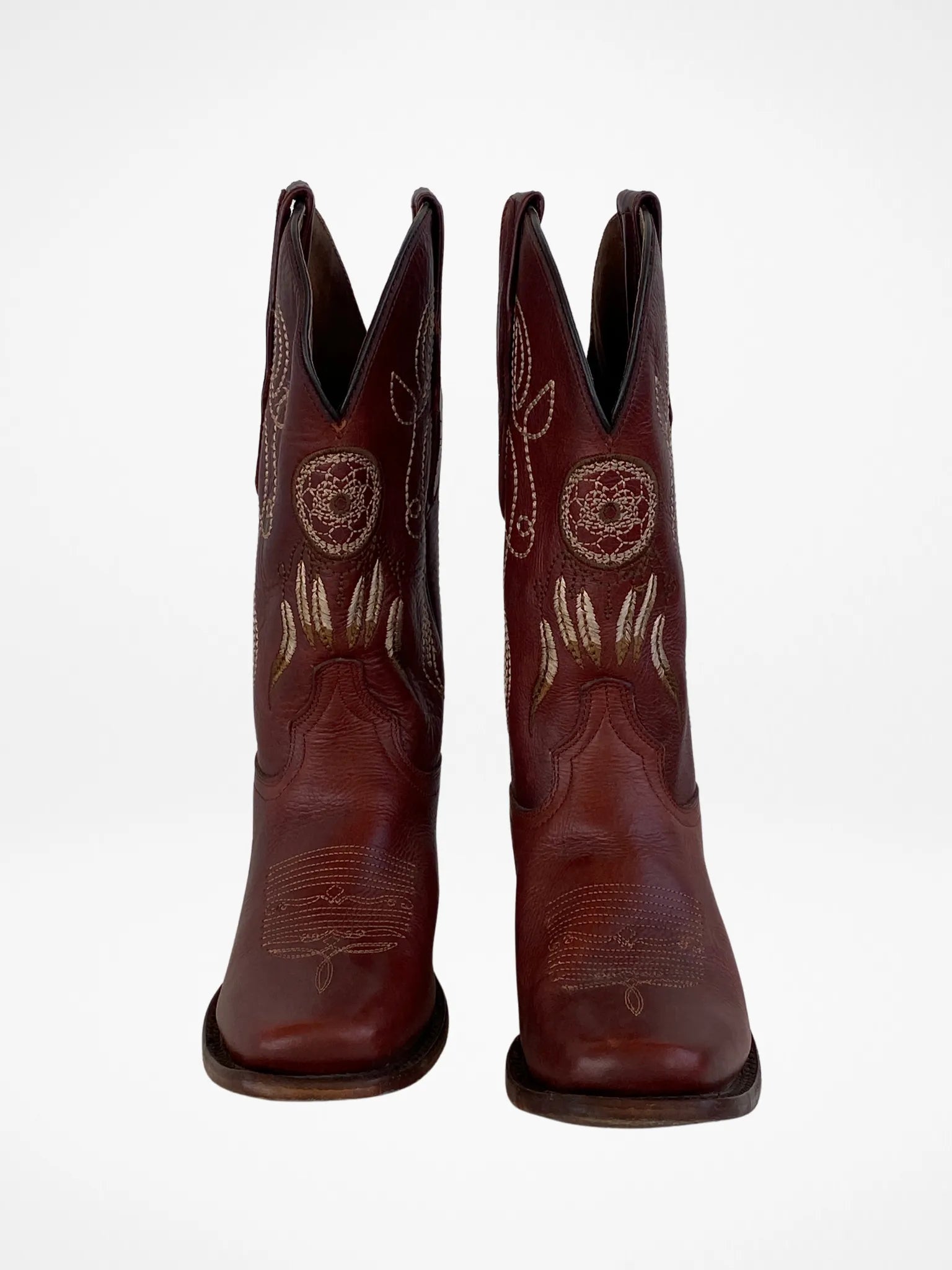 El General Western Embroidered Brown Nubuck Leather Women’s Rodeo Classics Cowboy Boots - Balagan Vintage Boots 00s, 90s, Boots, brown leather, cowboy, cowboy boots, shoes