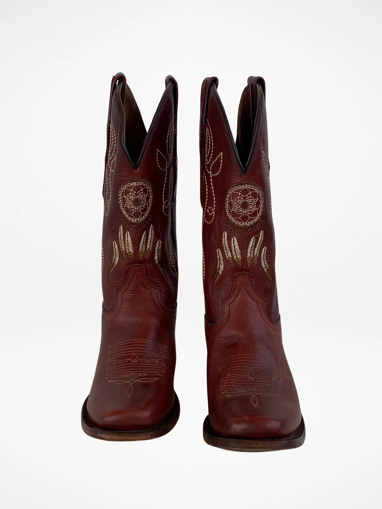El General Western Embroidered Brown Nubuck Leather Women’s Rodeo Classics Cowboy Boots - Balagan Vintage Boots 00s, 90s, Boots, brown leather, cowboy, cowboy boots, shoes