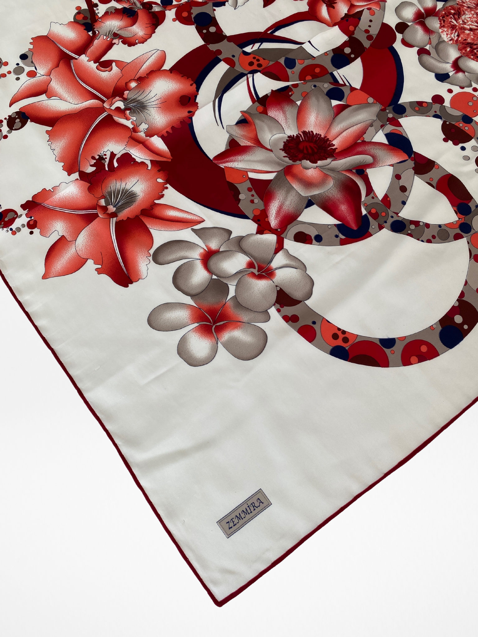 Elegant Zemmira Floral & Abstract Design Square Scarf - Balagan Vintage Scarf 00s, multicolored, NEW IN, scarf, summer