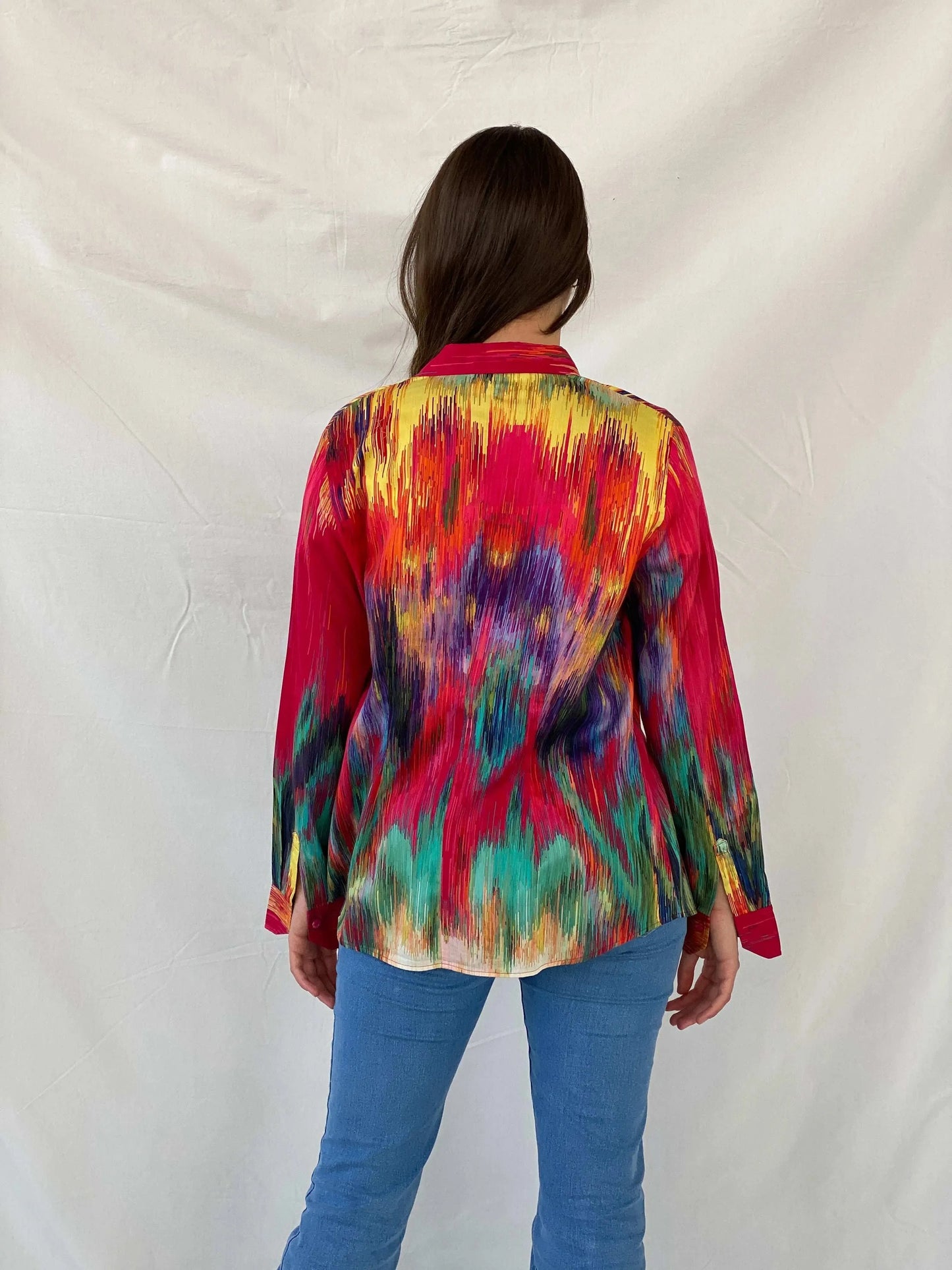 ESCADA Sport Multicolor Women’s Long Sleeve Button Up Shirt - M - Balagan Vintage Full Sleeve Shirt 00s, cotton shirt, full sleeve shirt, Mira, winter, women shirt, women top