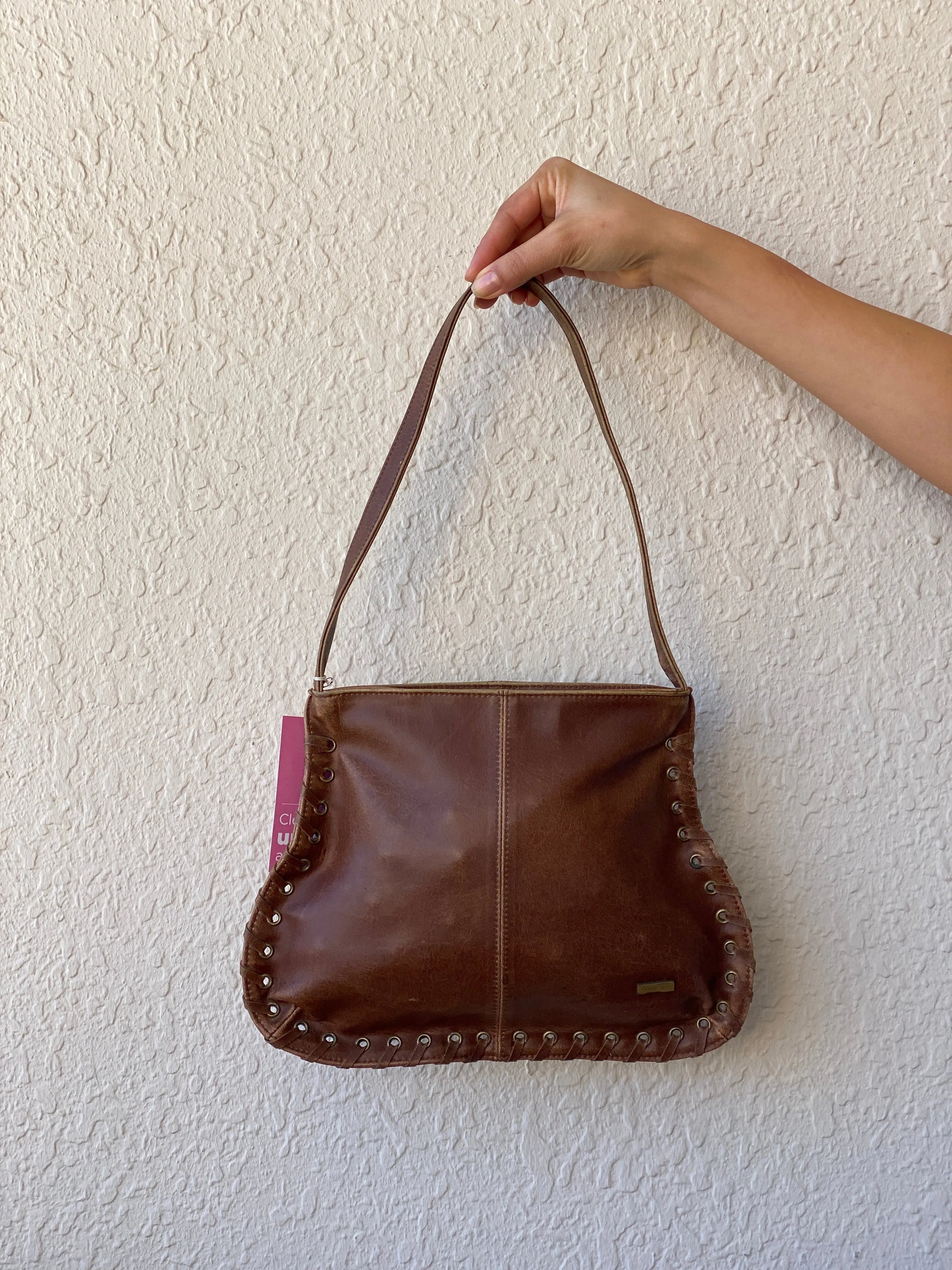 Fiorelli Tan Brown Faux Leather Shoulder Bag - Balagan Vintage Handbags 90s, bag, brown leather, genuine leather, shoulder bag