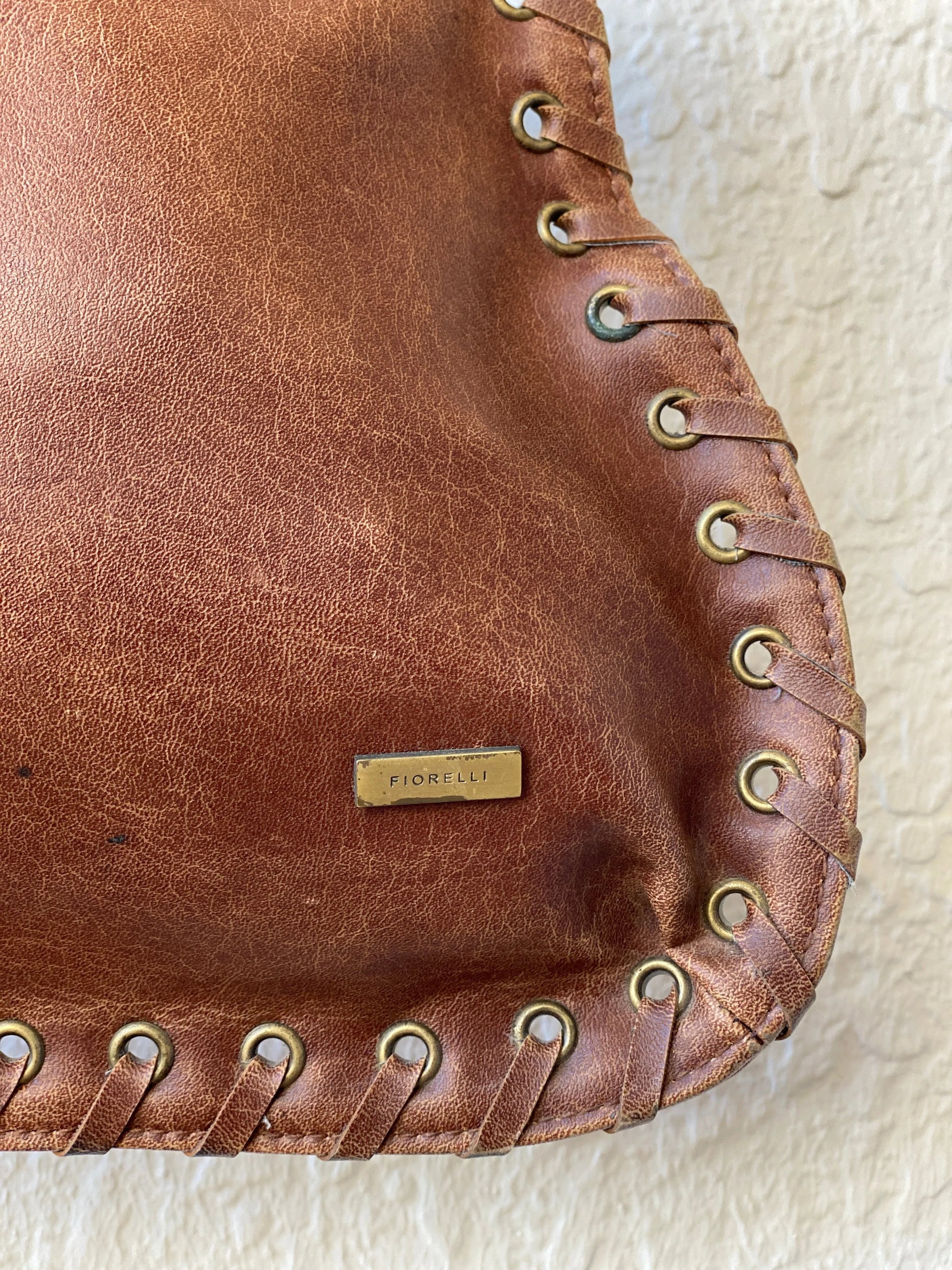 Fiorelli Tan Brown Faux Leather Shoulder Bag - Balagan Vintage Handbags 90s, bag, brown leather, genuine leather, shoulder bag