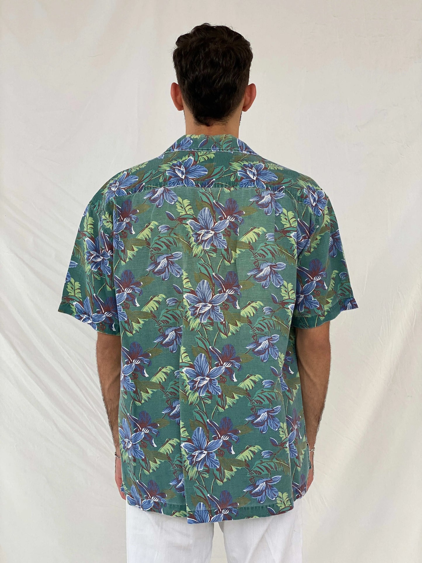 GAP Floral Print Green Half Sleeve Shirt Size M - Balagan Vintage Half Sleeve Shirt Awsam, floral, floral shirt, half sleeve shirt, mens shirt, printed shirt