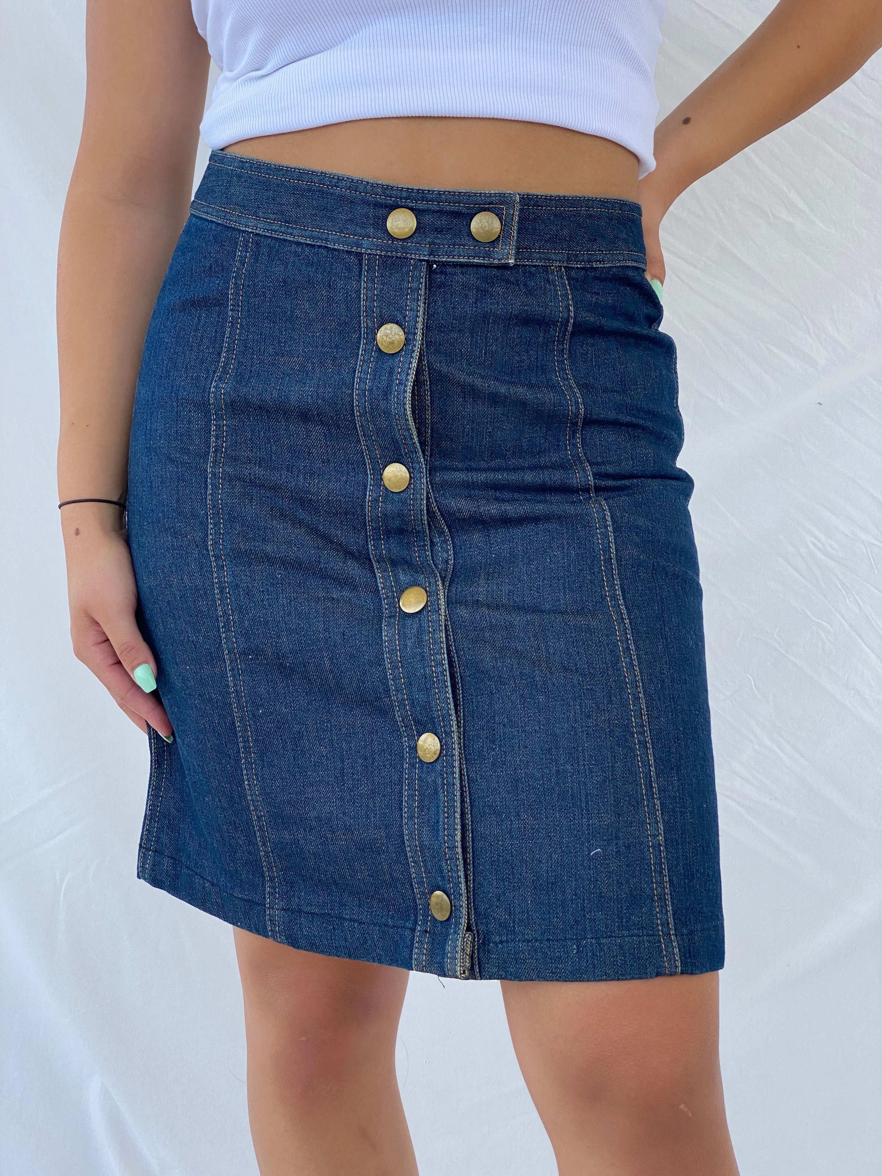 Gap Knee Length Denim Skirt - S - Balagan Vintage Midi Skirt 00s, denim, denim skirt, Lana, midi skirt, summer