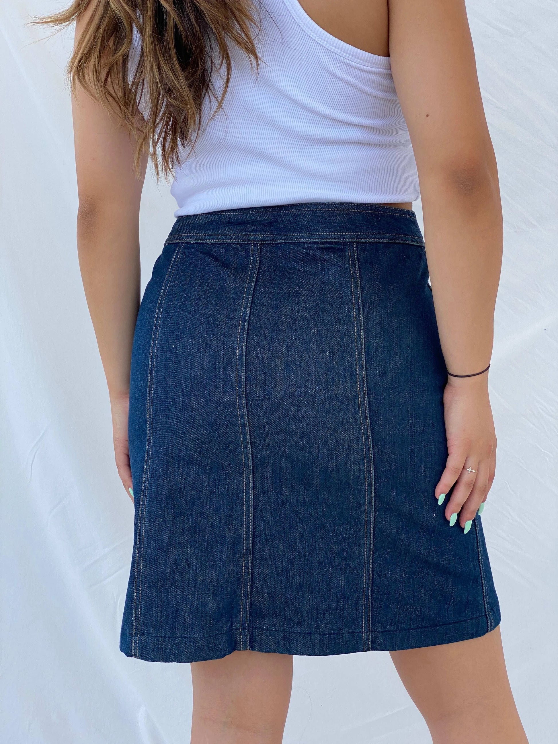 Gap Knee Length Denim Skirt - S - Balagan Vintage Midi Skirt 00s, denim, denim skirt, Lana, midi skirt, summer