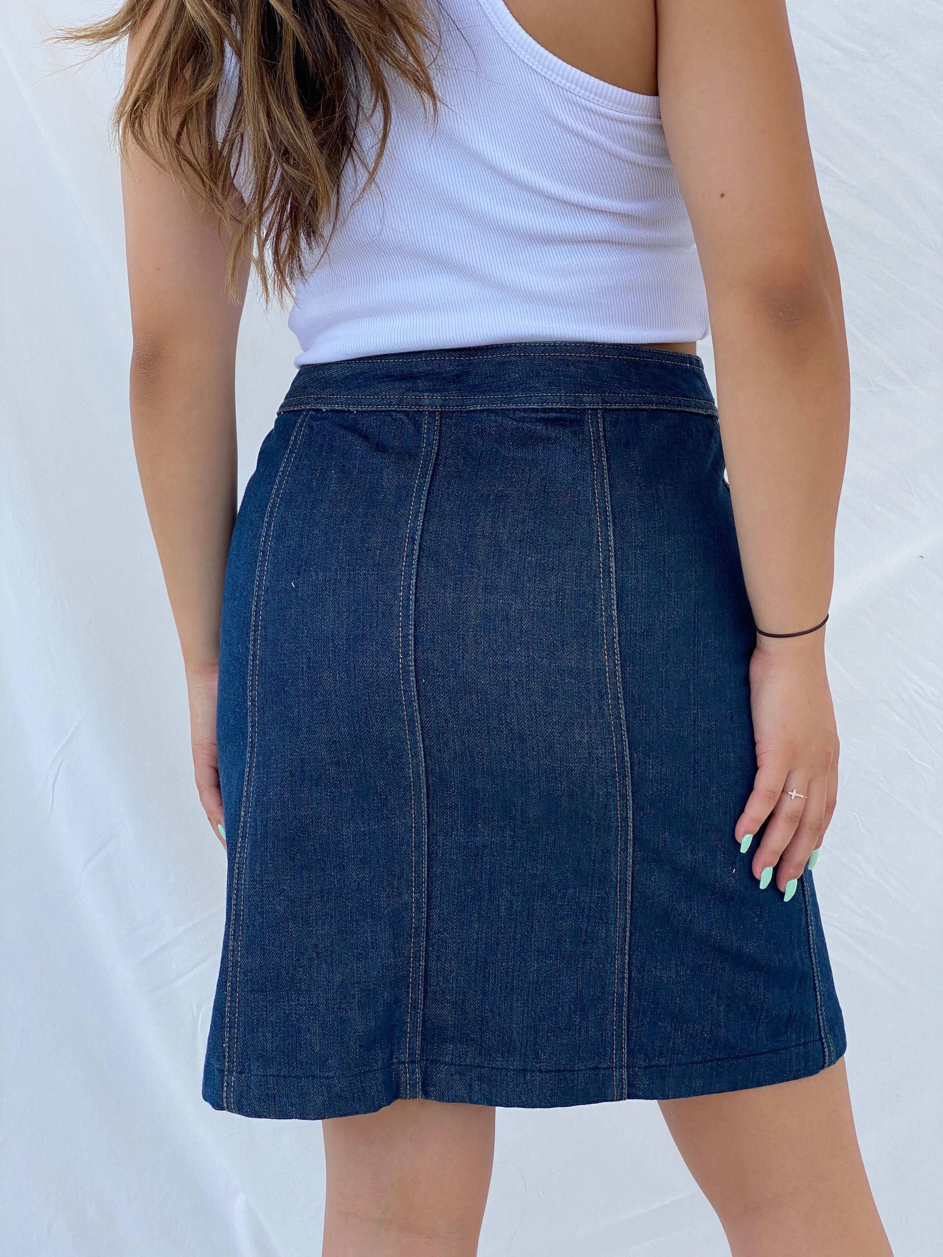 Gap Knee Length Denim Skirt - S - Balagan Vintage Midi Skirt 00s, denim, denim skirt, Lana, midi skirt, summer