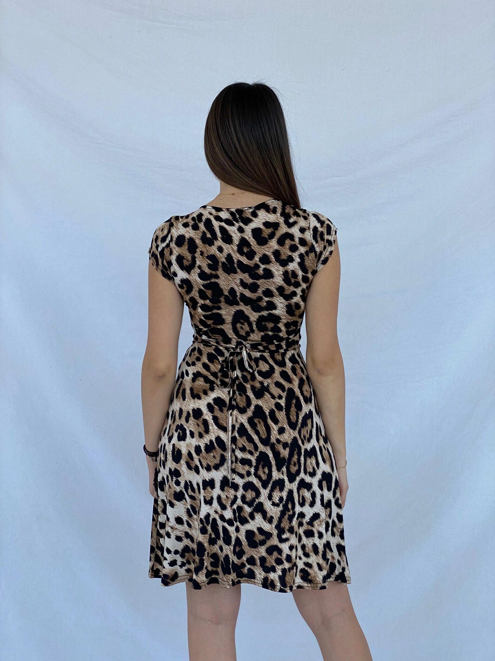 Gorgeous FIFILLES Paris Leopard Print Midi Dress - Size S - Balagan Vintage Midi Dress animal print, dress, Juana, leopard print