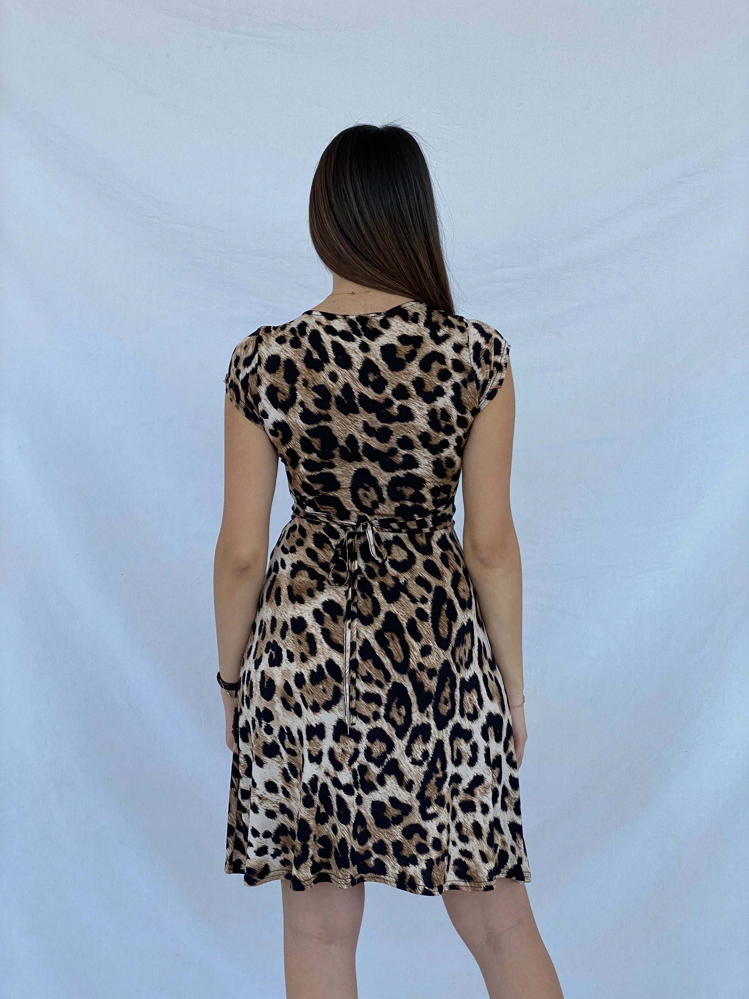 Gorgeous FIFILLES Paris Leopard Print Midi Dress - Size S - Balagan Vintage Midi Dress animal print, dress, Juana, leopard print
