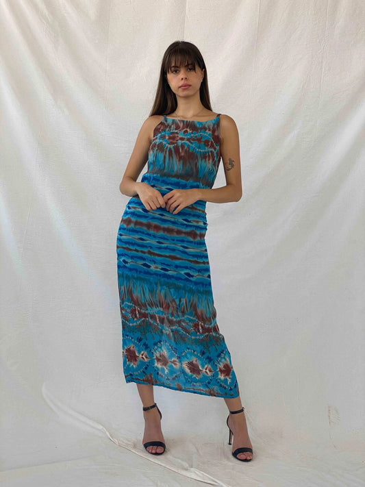 Gorgeous Vintage Maxi Dress with Back Slit - Balagan Vintage Maxi Dress 90s, maxi dress, Mira