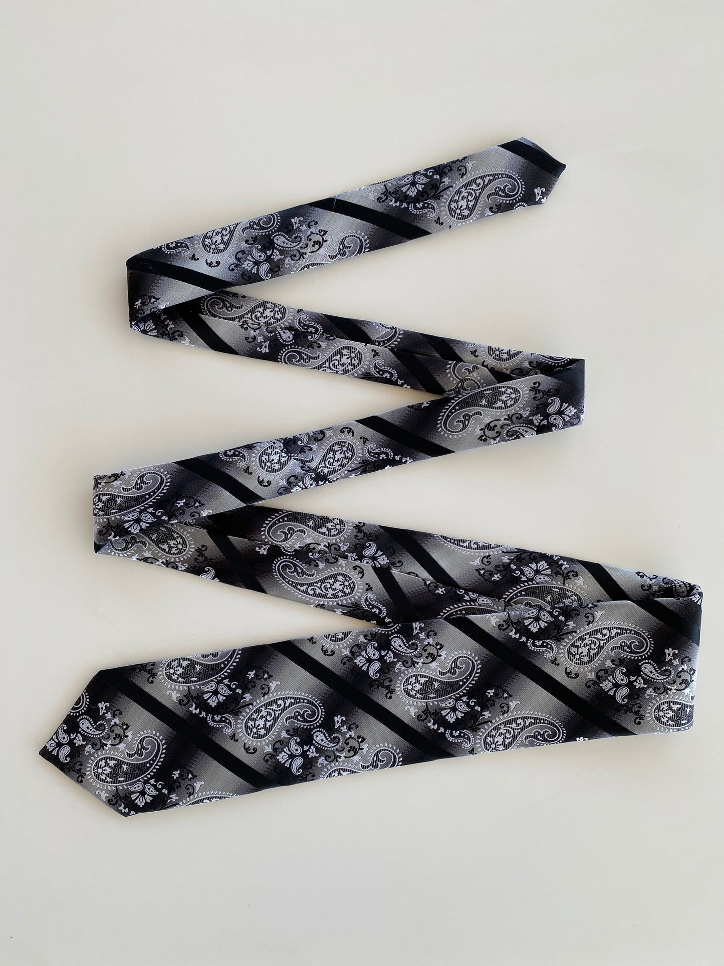 Handmade Pegasus Black & White Paisley Print Men’s Neck Tie - Balagan Vintage Ties printed ties, tie, vintage, vintage ties