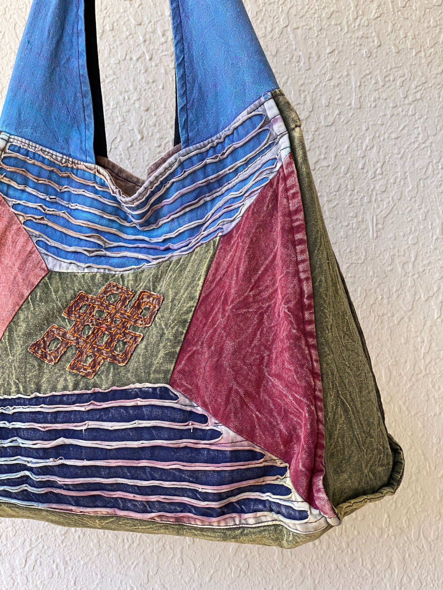 Hippie Hobo Bohemian Multi-colored Patchwork Cotton Shoulder Bag - Balagan Vintage Shoulder Bag 00s, 90s, bag, Boho, NEW IN, shoulder bag, Y2K