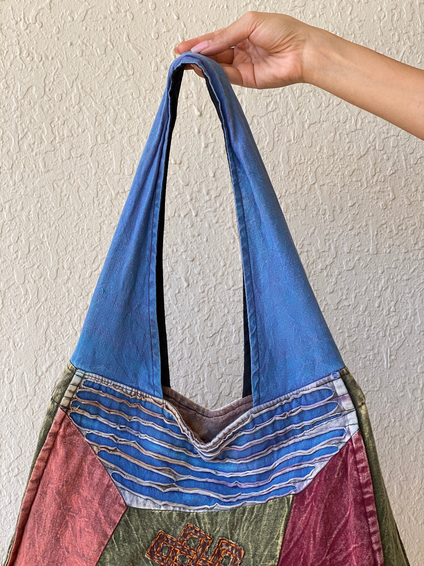 Hippie Hobo Bohemian Multi-colored Patchwork Cotton Shoulder Bag - Balagan Vintage Shoulder Bag 00s, 90s, bag, Boho, NEW IN, shoulder bag, Y2K