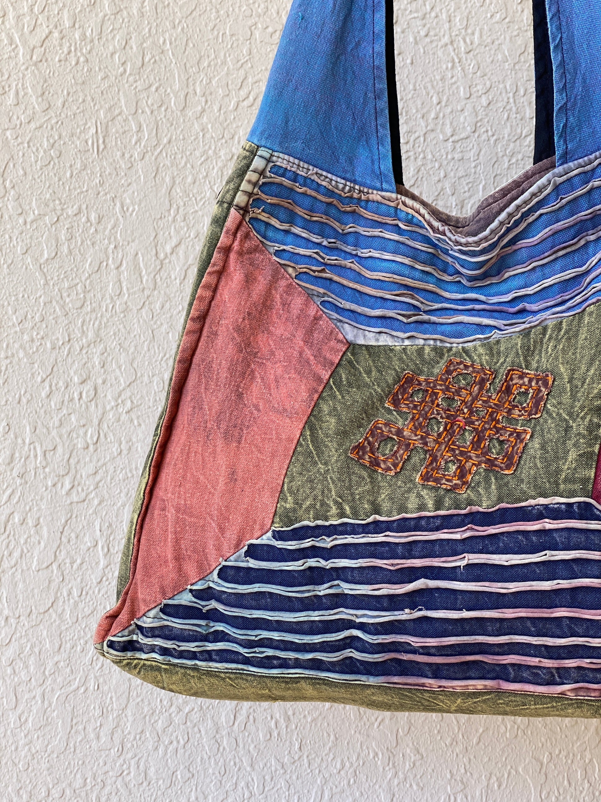 Hippie Hobo Bohemian Multi-colored Patchwork Cotton Shoulder Bag - Balagan Vintage Shoulder Bag 00s, 90s, bag, Boho, NEW IN, shoulder bag, Y2K