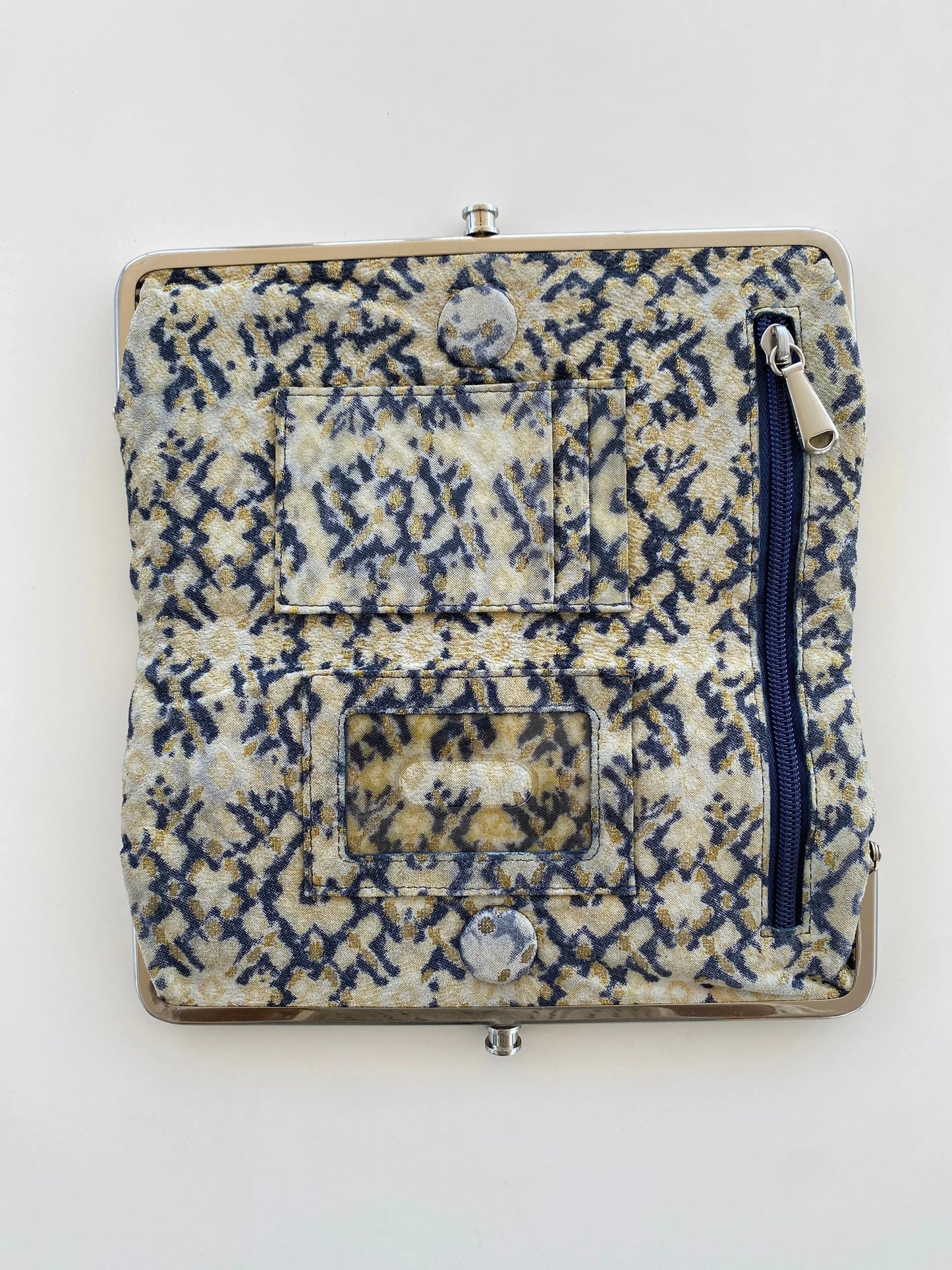 Hobo Blue & Tan Genuine Leather Clutch Wallet - Balagan Vintage Clutch 00s, 90s, bag, consignment, NEW IN, Rand, shoulder bag, Y2K