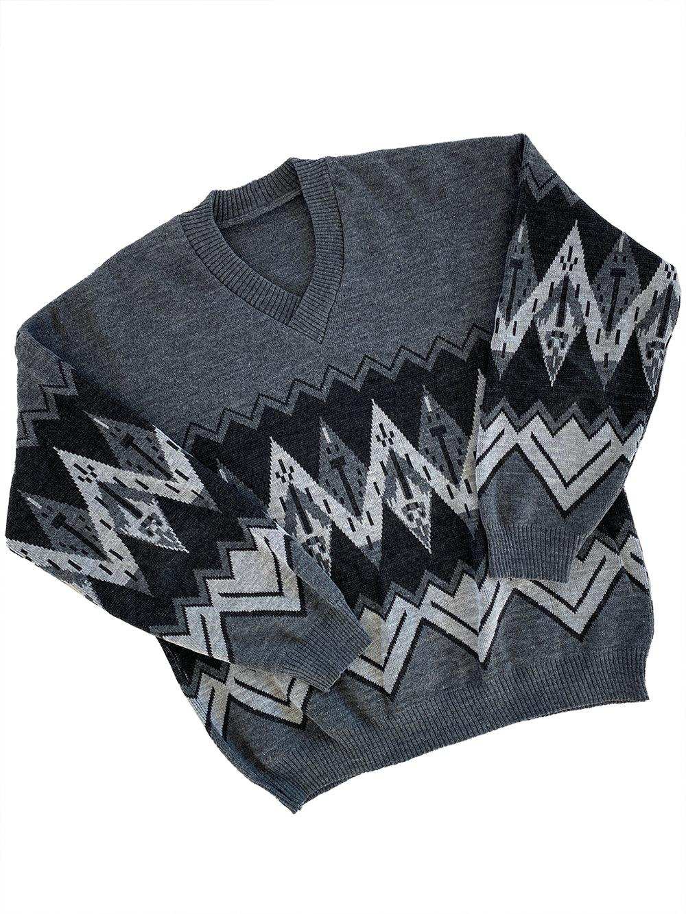 Vintage 80s/90s Unisex Knitted Geometric Sweater - Balagan Vintage Sweater 00s, 80s, 90s, knitted sweater, NEW IN, sweater