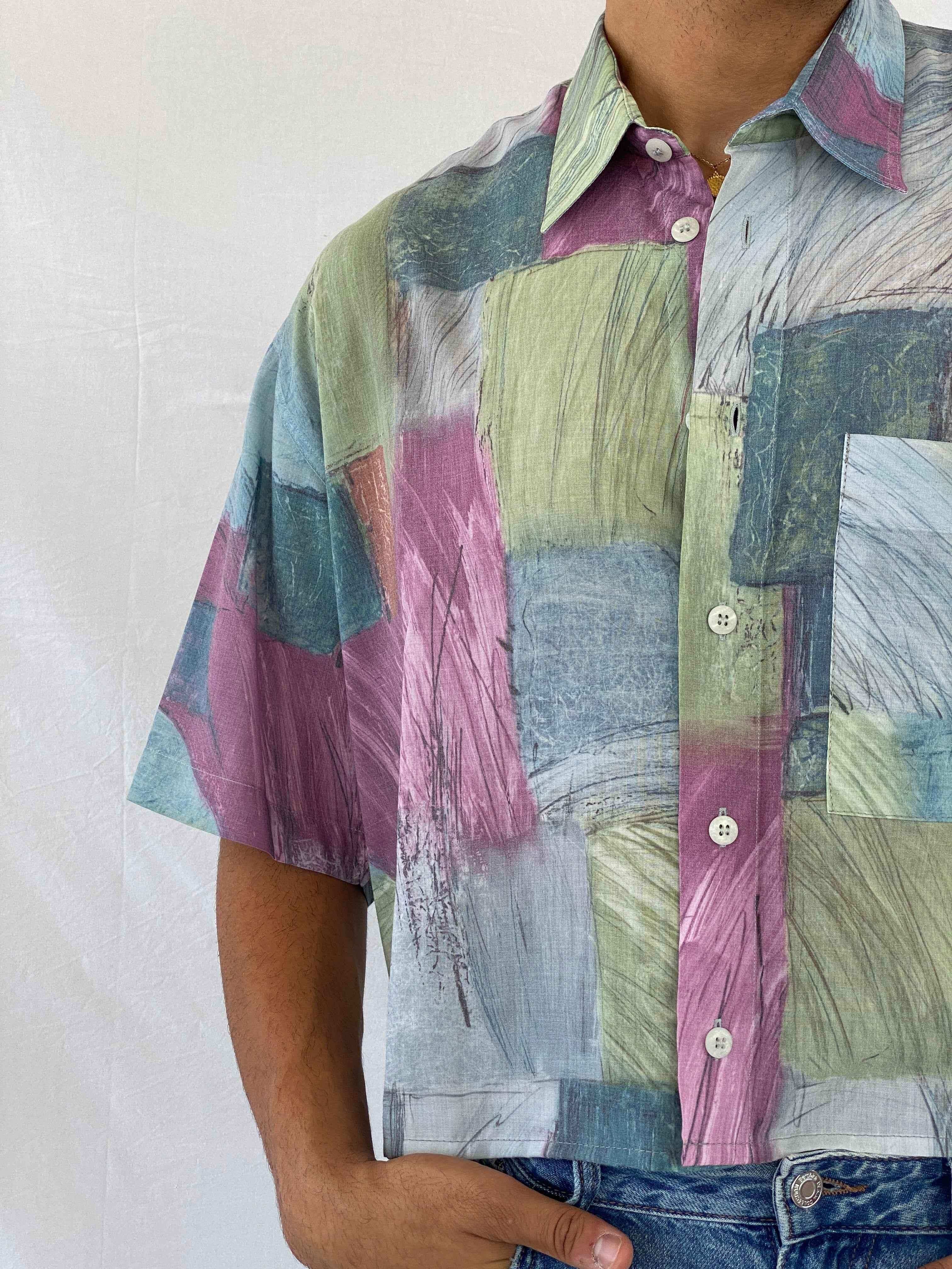 Vintage Angelo Ritrico Cropped Shirt - Balagan Vintage Half Sleeve Shirt 00s, 90s, Abdullah, half sleeve shirt, men, NEW IN