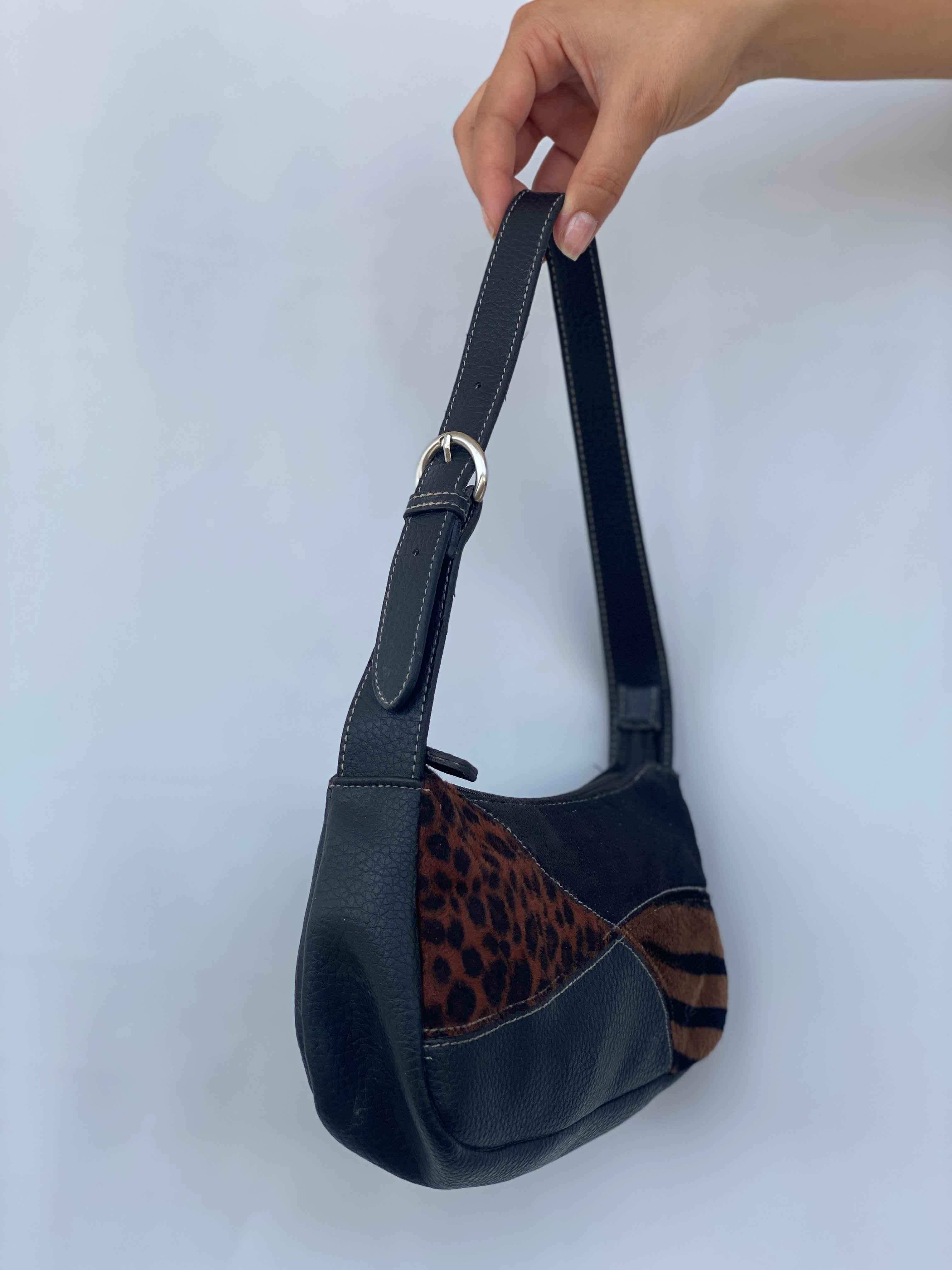 Animal Print Patchwork Shoulder Bag - Balagan Vintage Bags bag, beaded bag, handbag, mini handbag