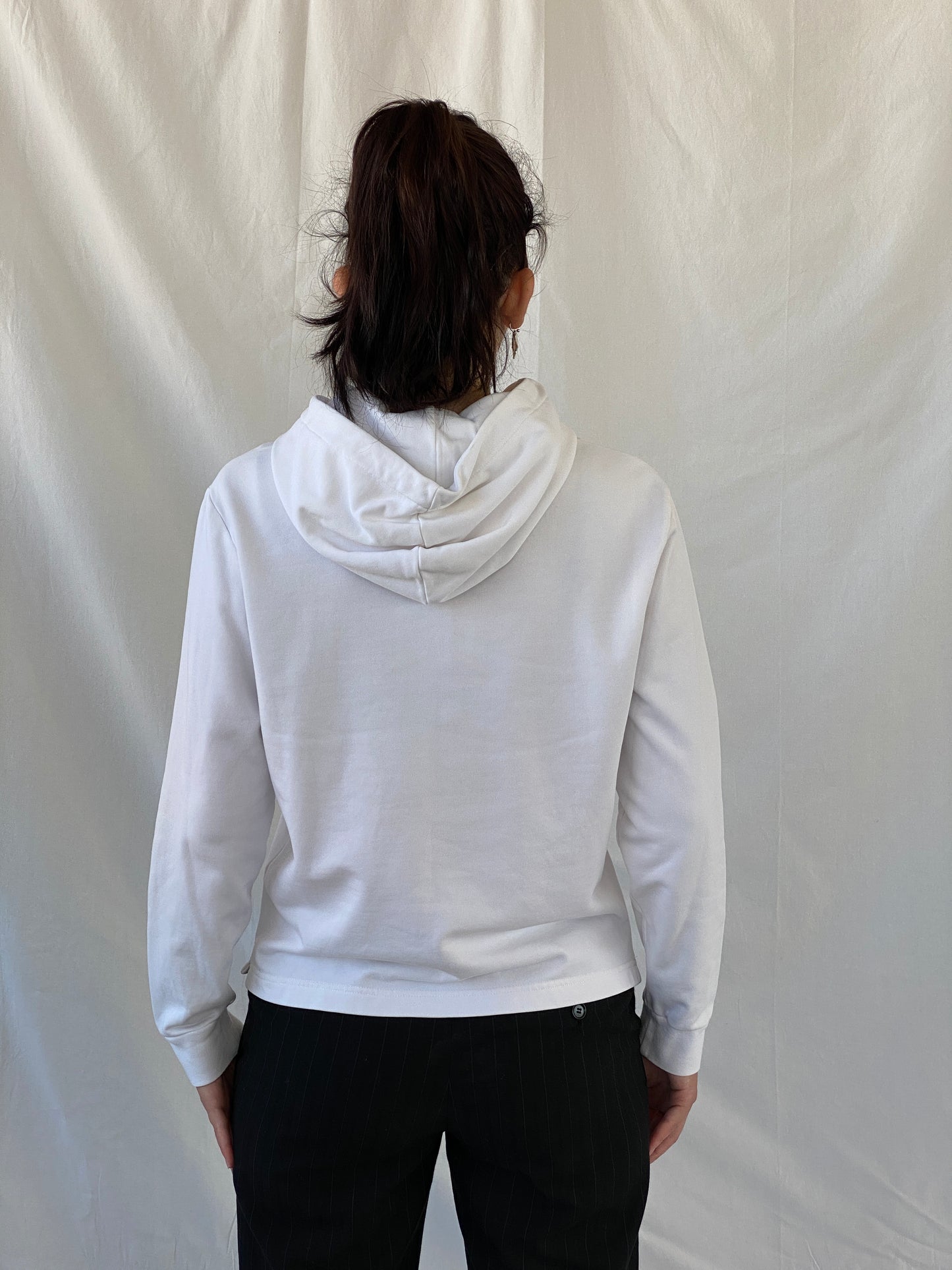 Kenzo Paris White Tiger Head Embroidered Hoodie Sweatshirt - S - Balagan Vintage Sweater 00s, Ayah, consignment, cotton, Hala, kenzo, winter, women top