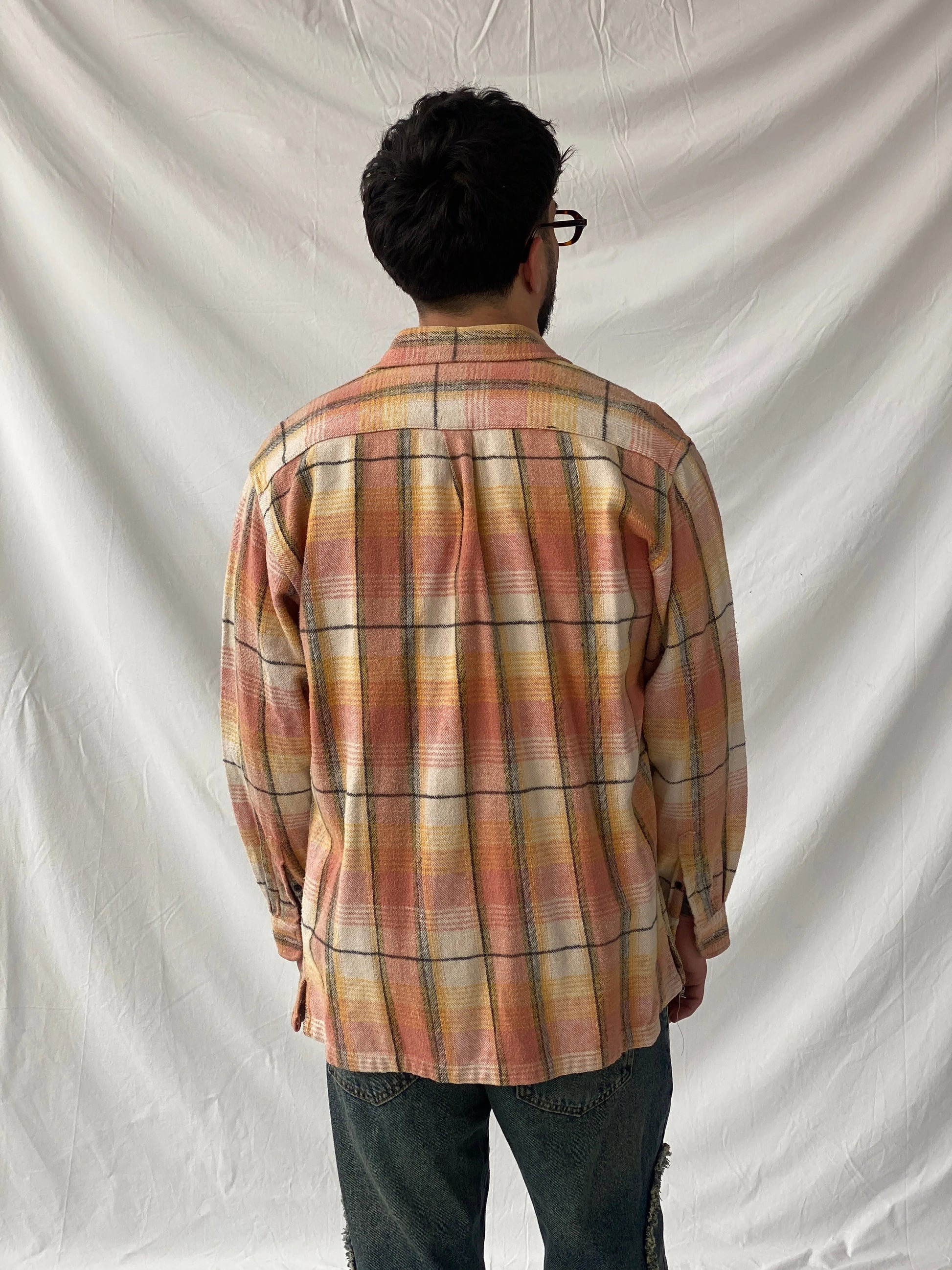 Levi’s Men’s Orange Shacket Plaid Heavy Long Sleeve Cotton Shirt - L - Balagan Vintage Full Sleeve Shirt cotton shirt, full sleeve shirt, Hamza, levis, mens shirt, shirt