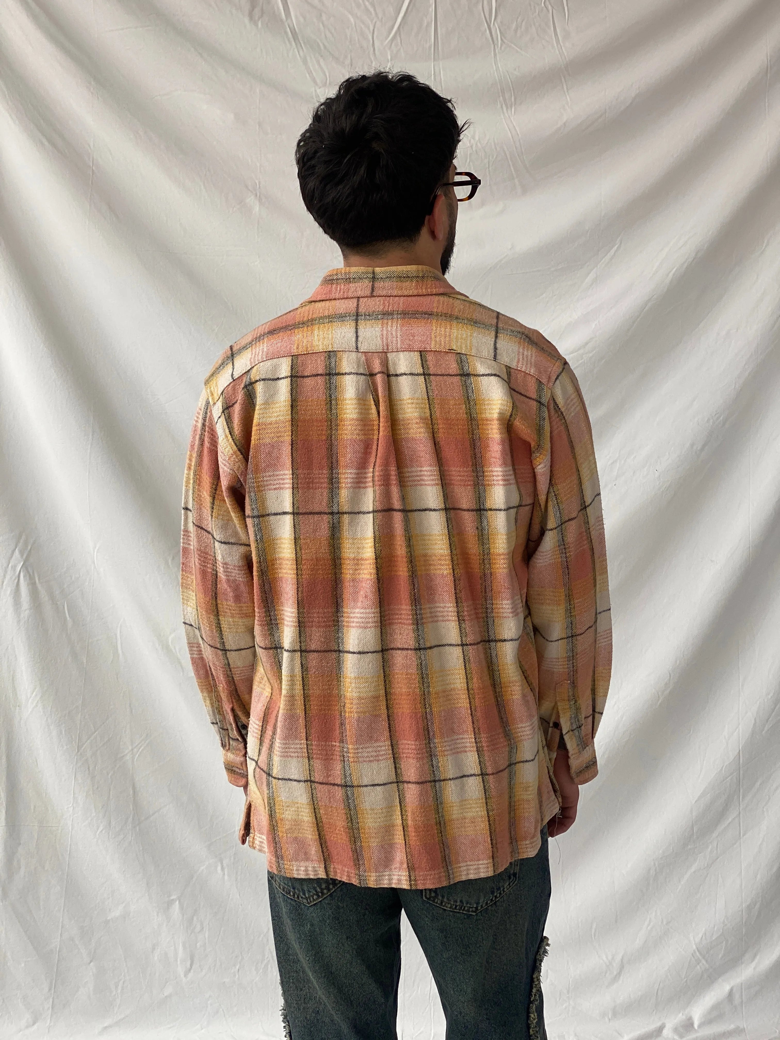 Levi’s Men’s Orange Shacket Plaid Heavy Long Sleeve Cotton Shirt - L - Balagan Vintage Full Sleeve Shirt cotton shirt, full sleeve shirt, Hamza, levis, mens shirt, shirt