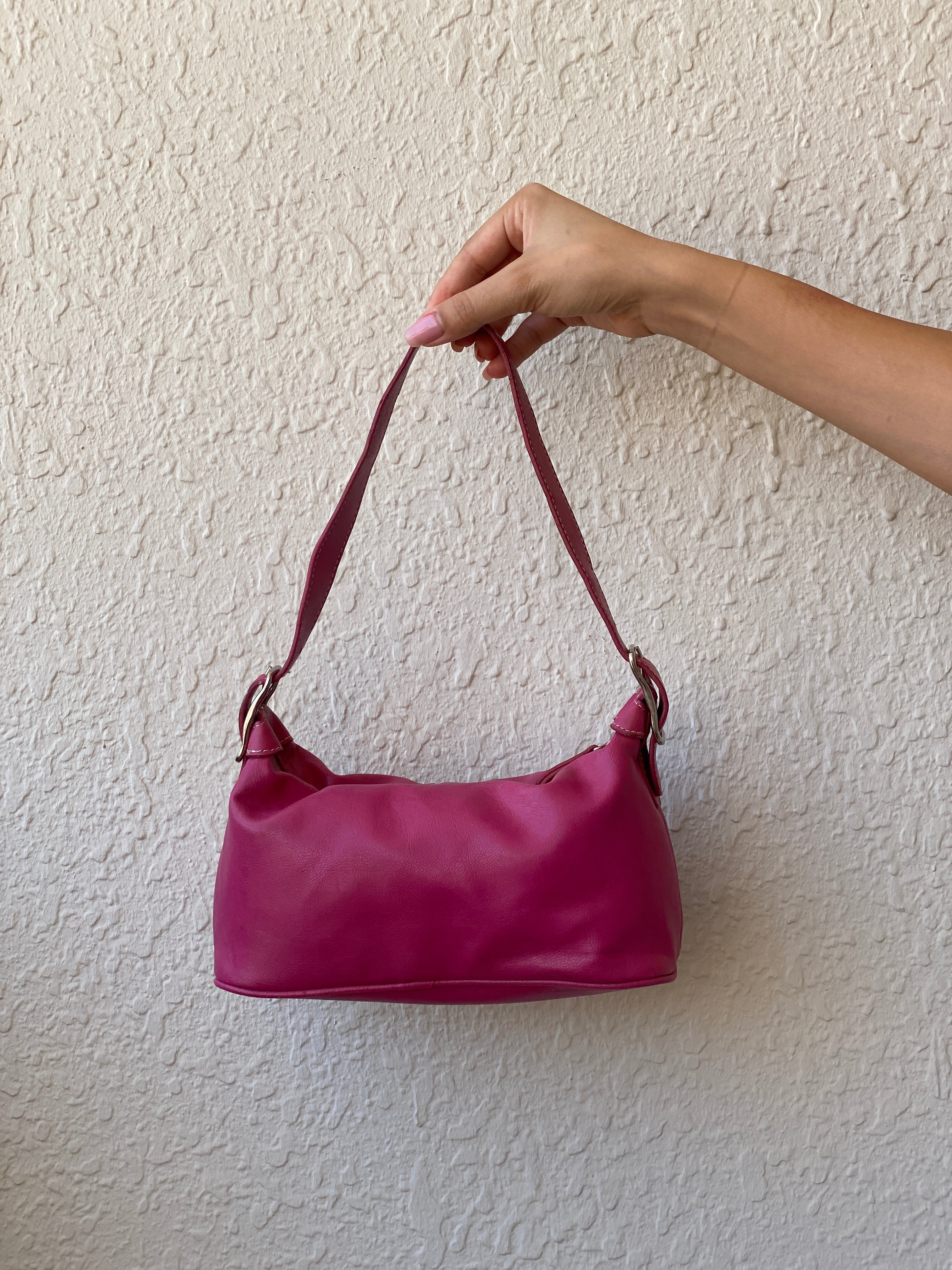 Liz Claiborne Pink Faux Leather Mini Star Moon Embroidery Shoulder Bag - Balagan Vintage Handbags 00s, 90s, bag, NEW IN, shoulder bag, Y2K
