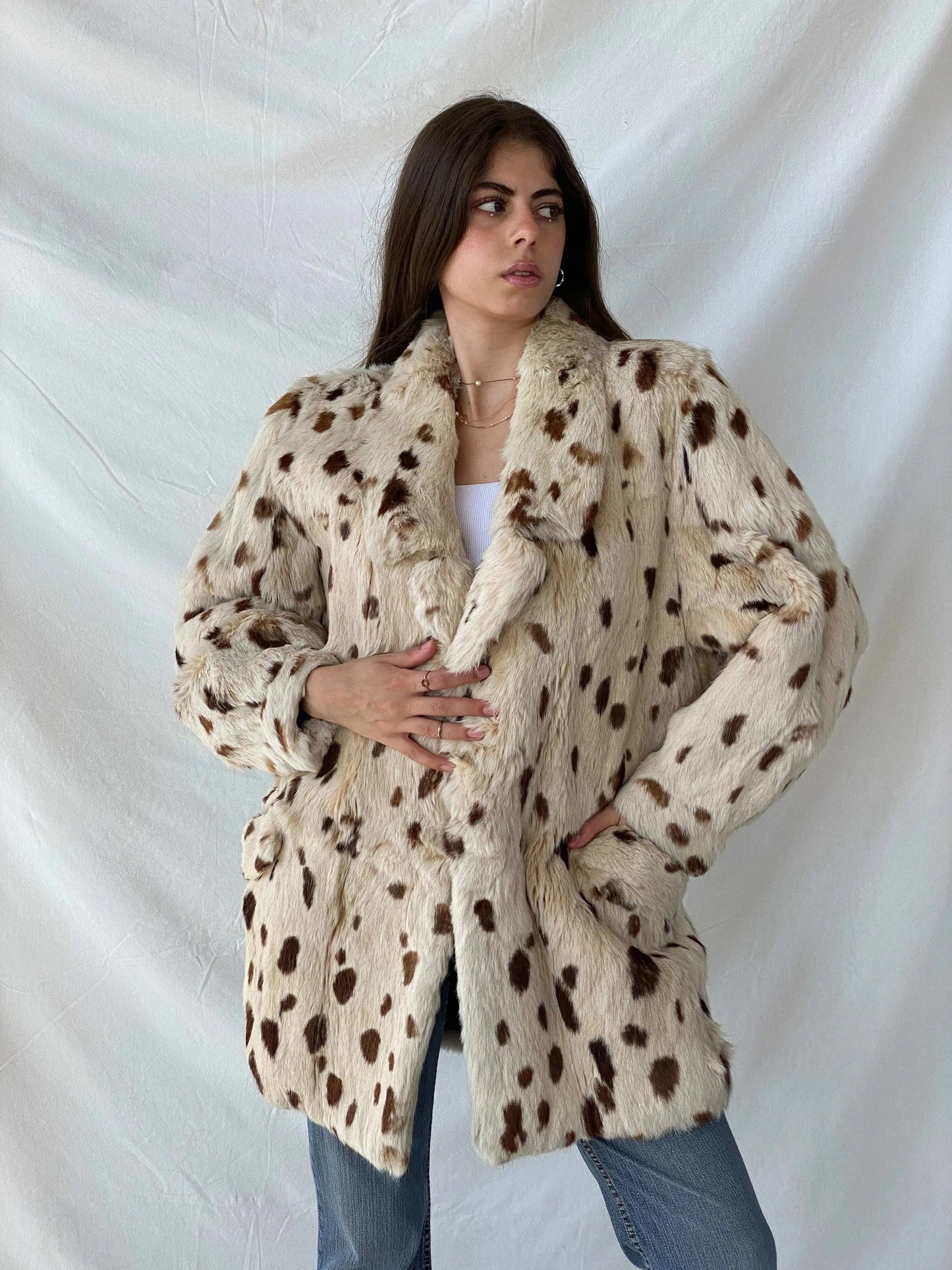 Luxurious Vintage Real Fur Leopard Coat - M - Balagan Vintage Coat 00s, coat, fur jacket, Mira, rare find, rare vintage, silk, vintage coat, winter