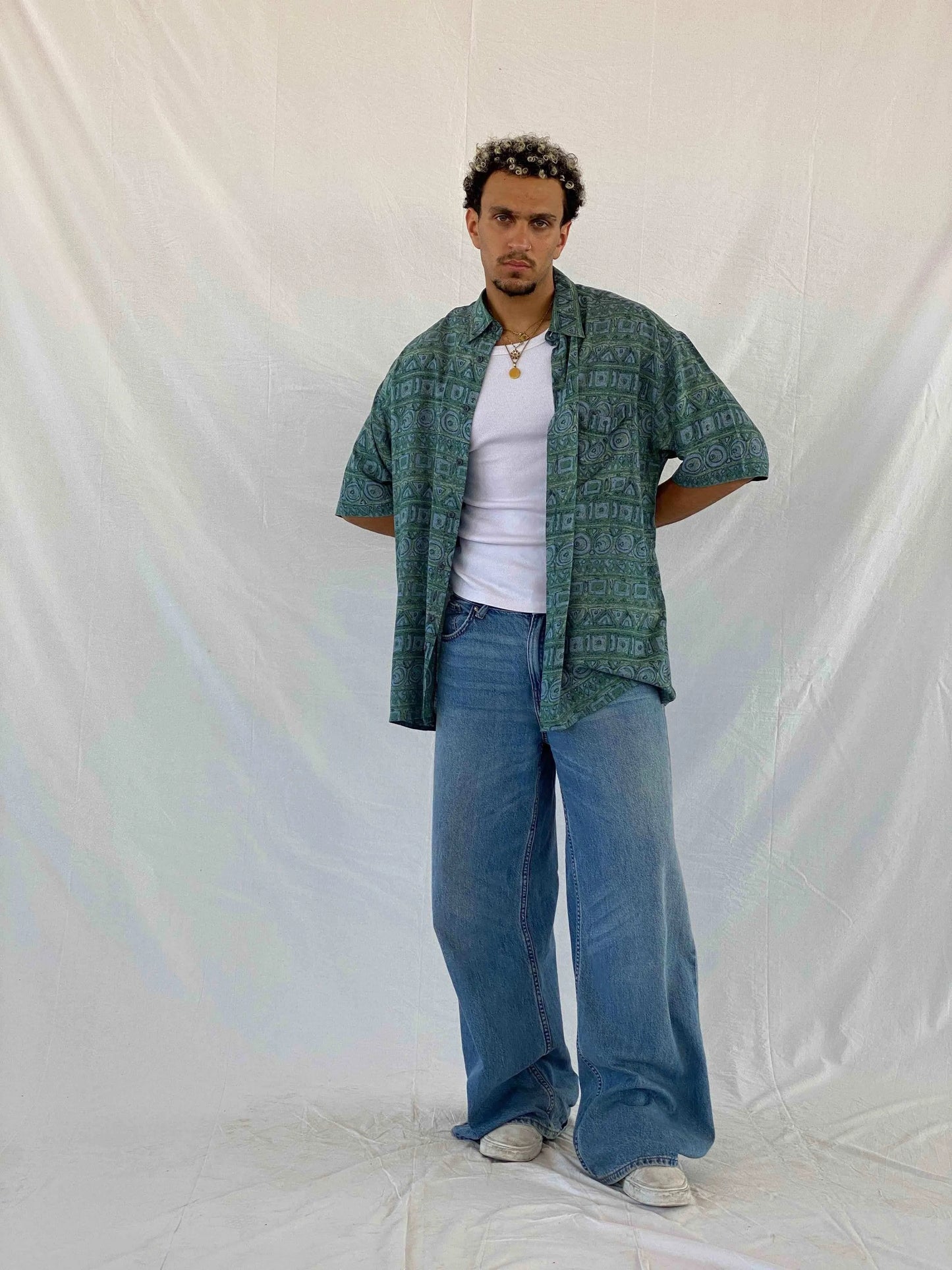 Marks & Spencer Shirt - Balagan Vintage Half Sleeve Shirt 00s, 90s, Abdullah, half sleeve shirt, men