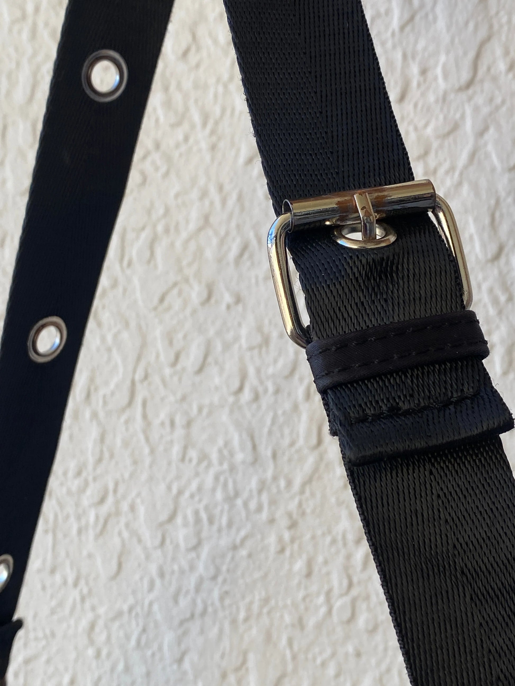 Mavi Black Nylon Goth Chains Shoulder Bag - Balagan Vintage Shoulder Bag 00s, bag, embellished bag, handbag, shoulder bag