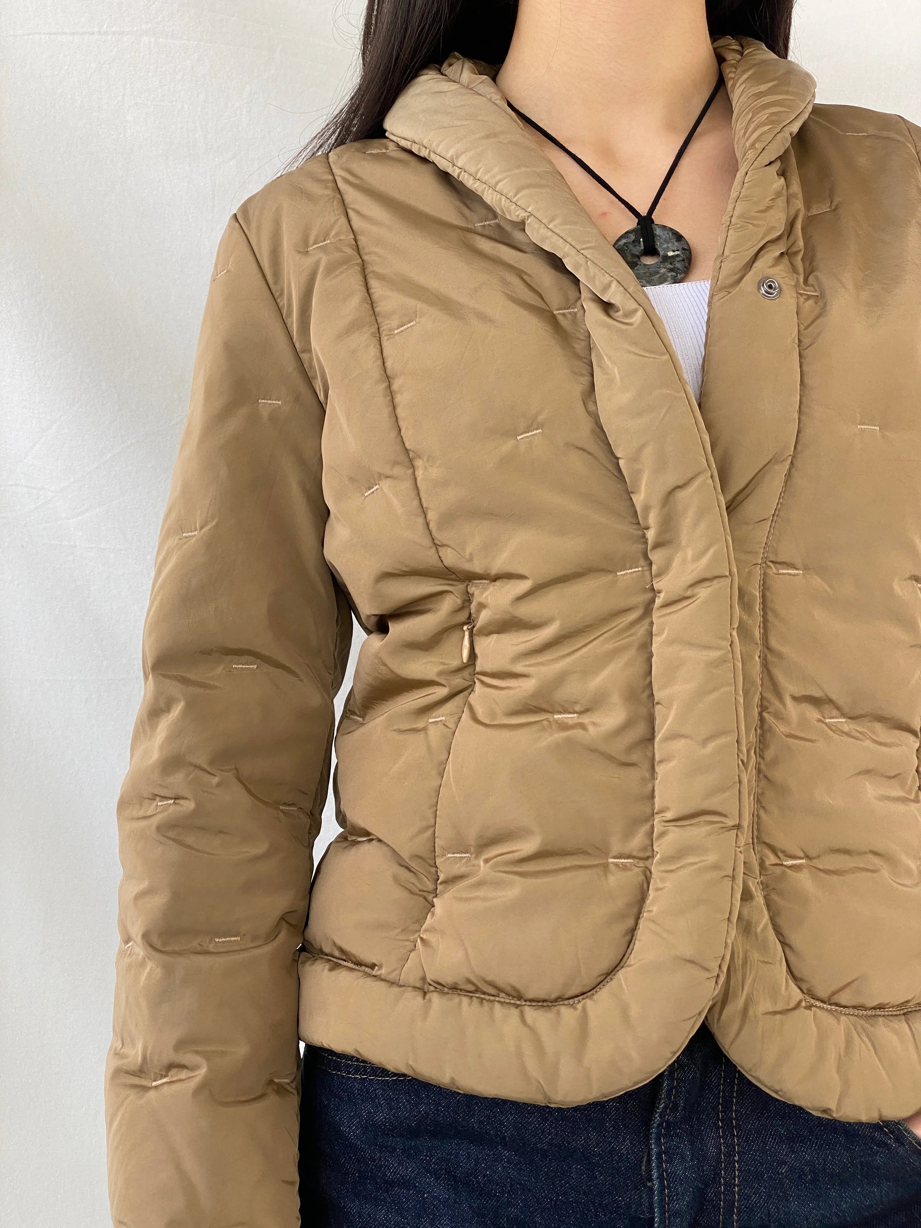 Max Mara Down Quilted Puffer Nylon Brown Snap Button Coat Jacket - S - Balagan Vintage Puffer Jacket 90s, puffer jacket, rare find, rare vintage, Syntia, winter