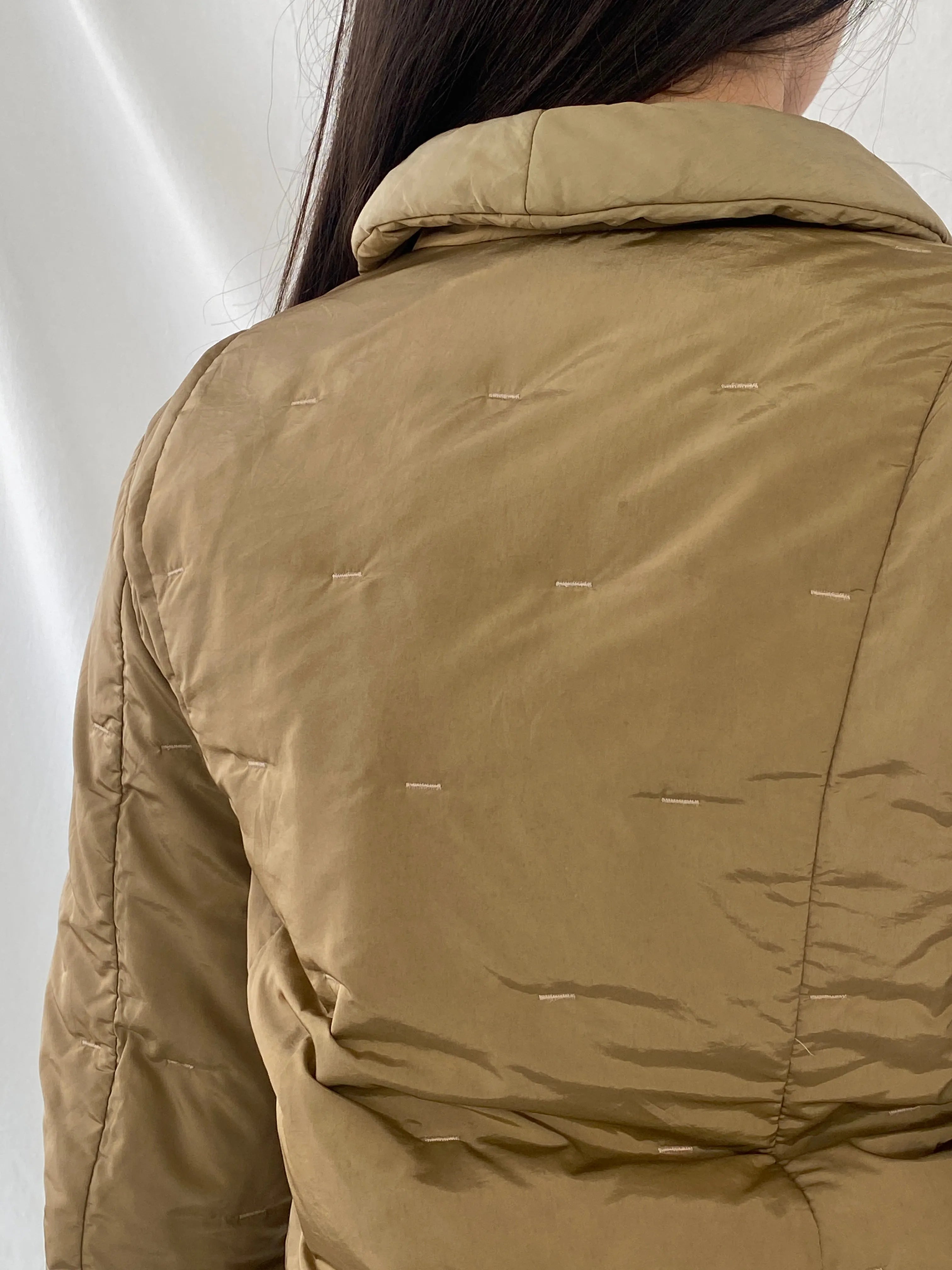 Max Mara Down Quilted Puffer Nylon Brown Snap Button Coat Jacket - S - Balagan Vintage Puffer Jacket 90s, puffer jacket, rare find, rare vintage, Syntia, winter