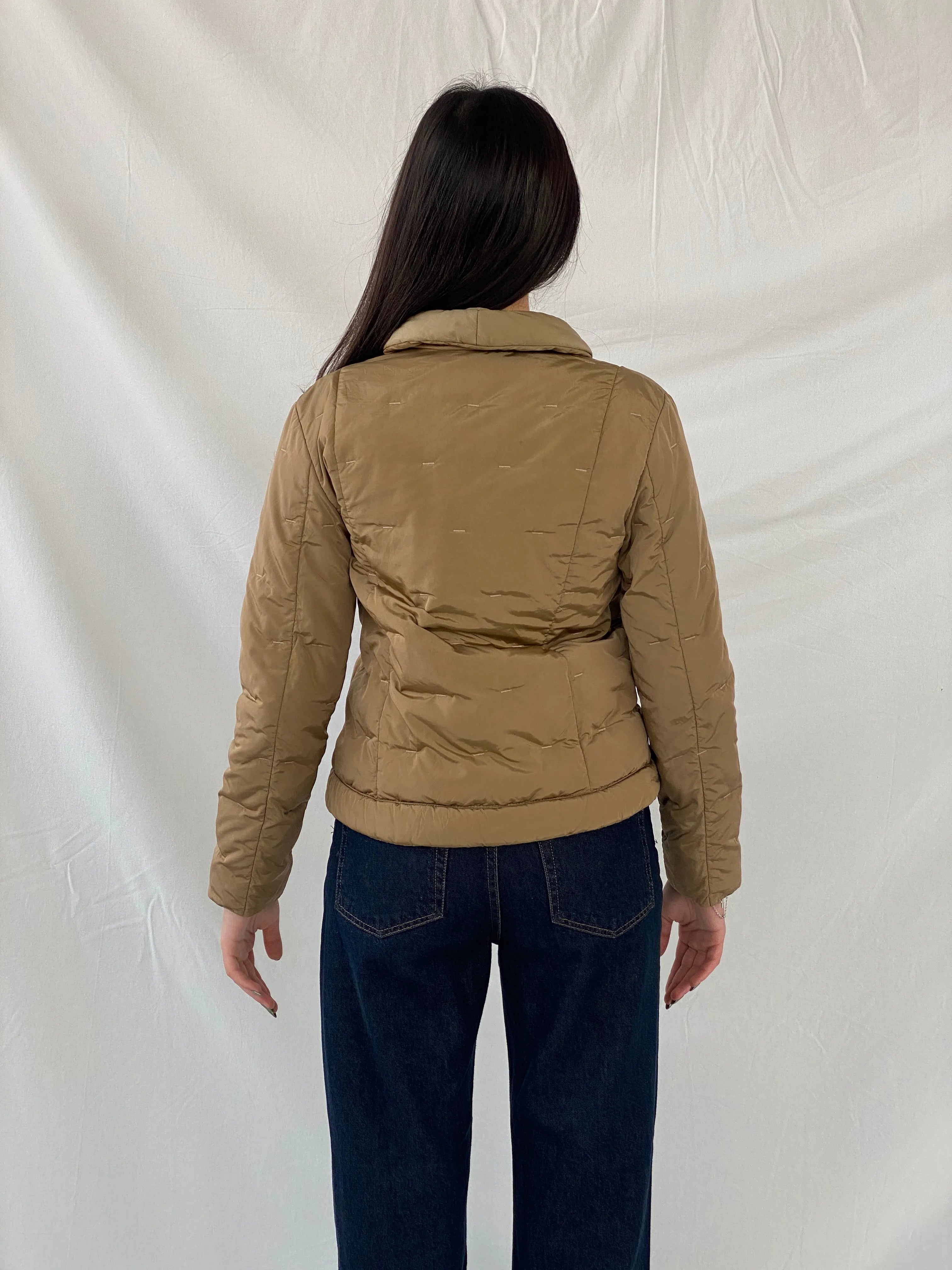 Max Mara Down Quilted Puffer Nylon Brown Snap Button Coat Jacket - S - Balagan Vintage Puffer Jacket 90s, puffer jacket, rare find, rare vintage, Syntia, winter