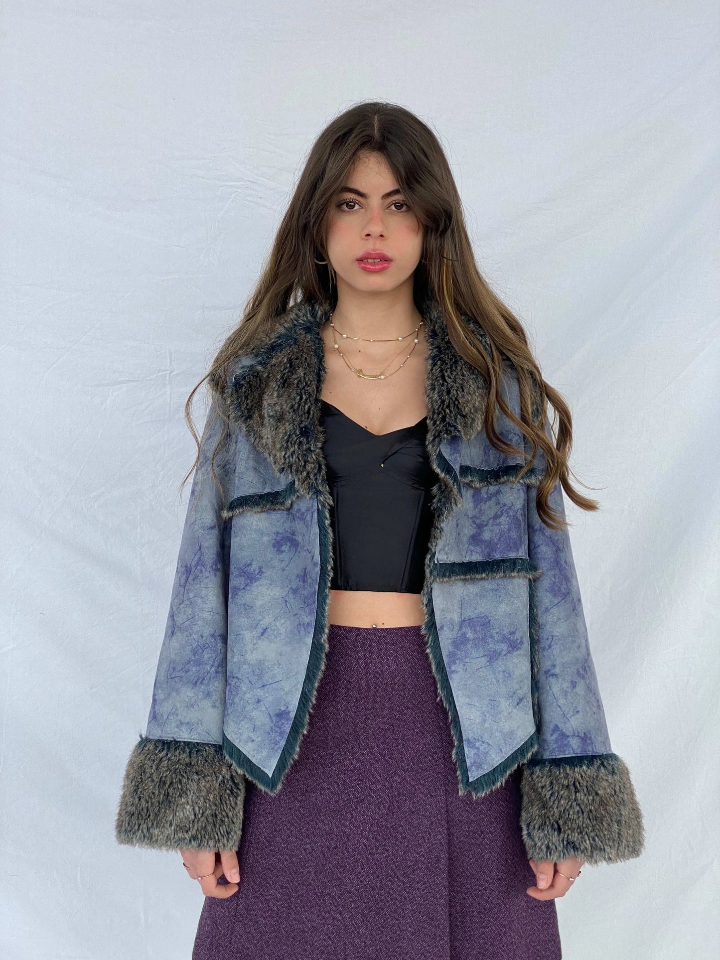 Most Beautiful Julie Guerlande Fur-Lined Jacket - Balagan Vintage Jacket 00s, fur jacket, jacket, Mira, suede jacket, vintage jacket