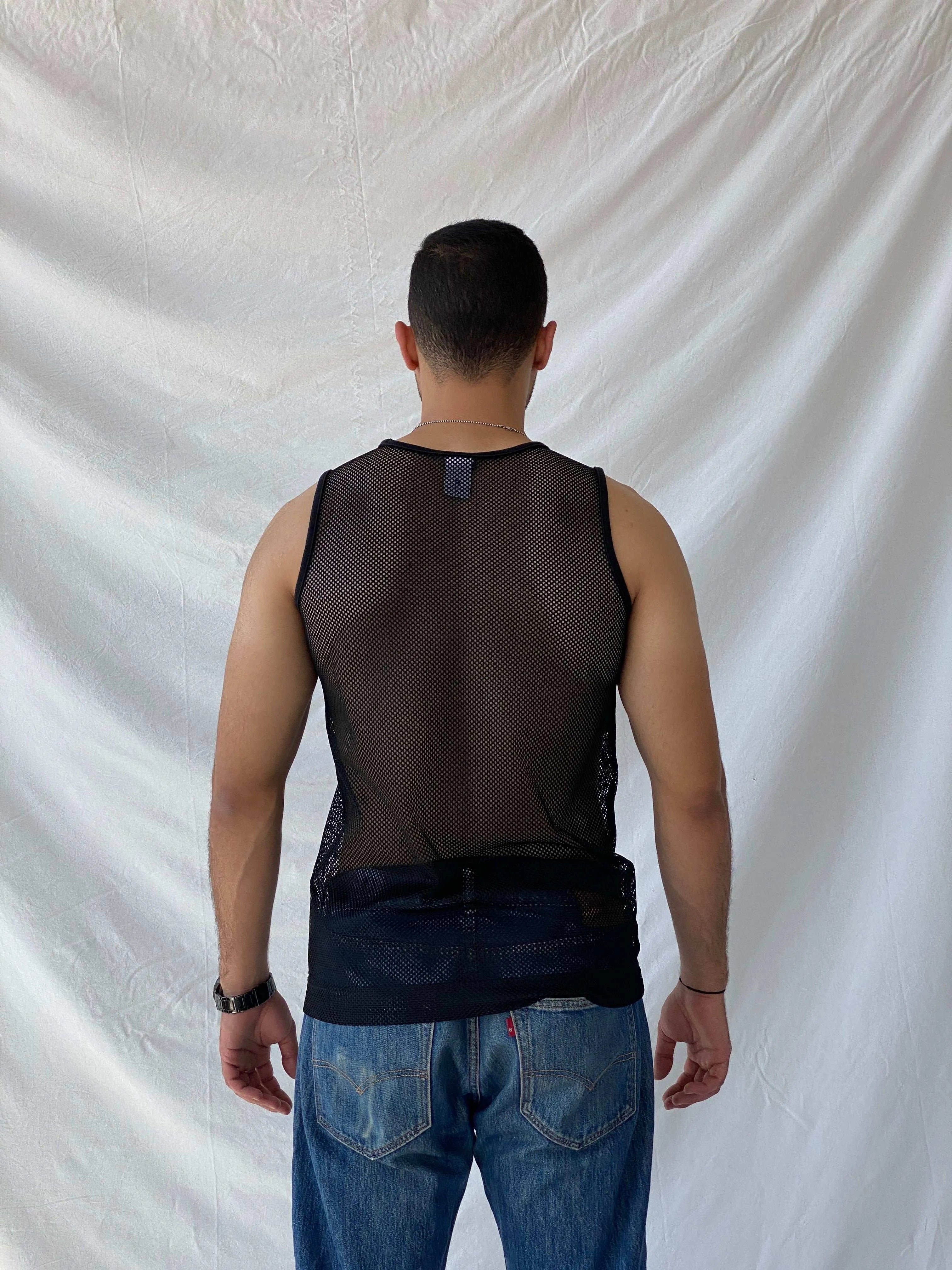 Nike Mesh Activewear Black Tank Top - S - Balagan Vintage Sleeveless Top 90s, men top, mesh, Ramez, sleeveless top