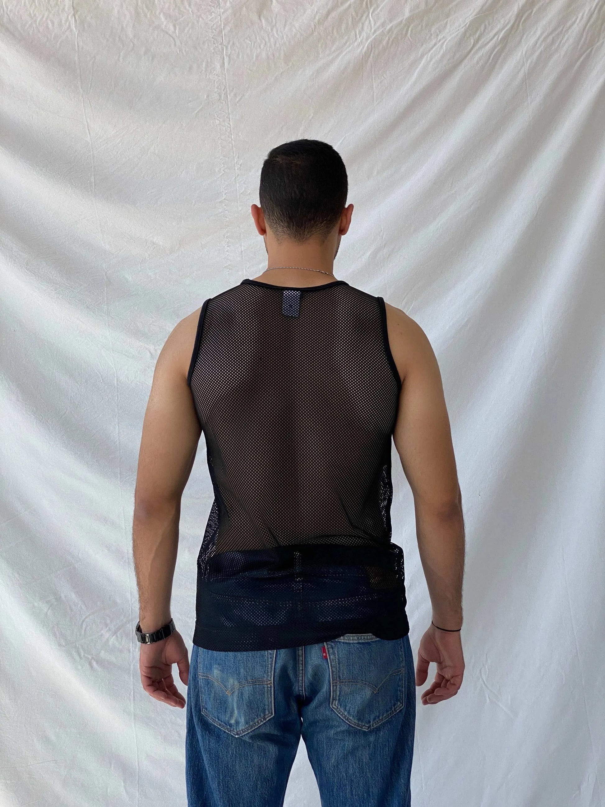 Nike Mesh Activewear Black Tank Top - S - Balagan Vintage Sleeveless Top 90s, men top, mesh, Ramez, sleeveless top