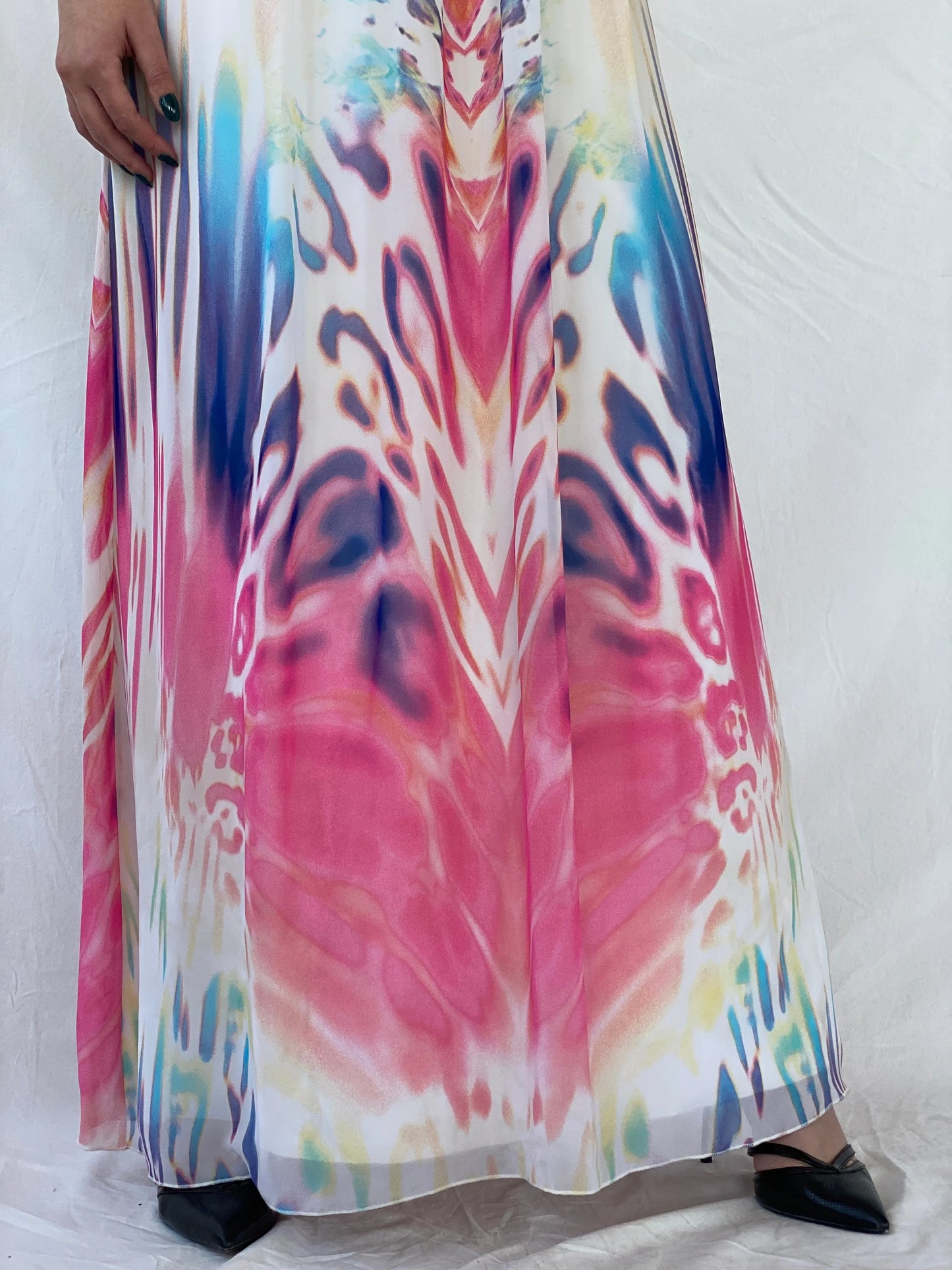 NWT Little Mistress London Maxi Beaded Water Color Dress - M - Balagan Vintage Maxi Dress Ayah, consignment, dress, maxi dress, Sadouf, Wedding Guest, winter
