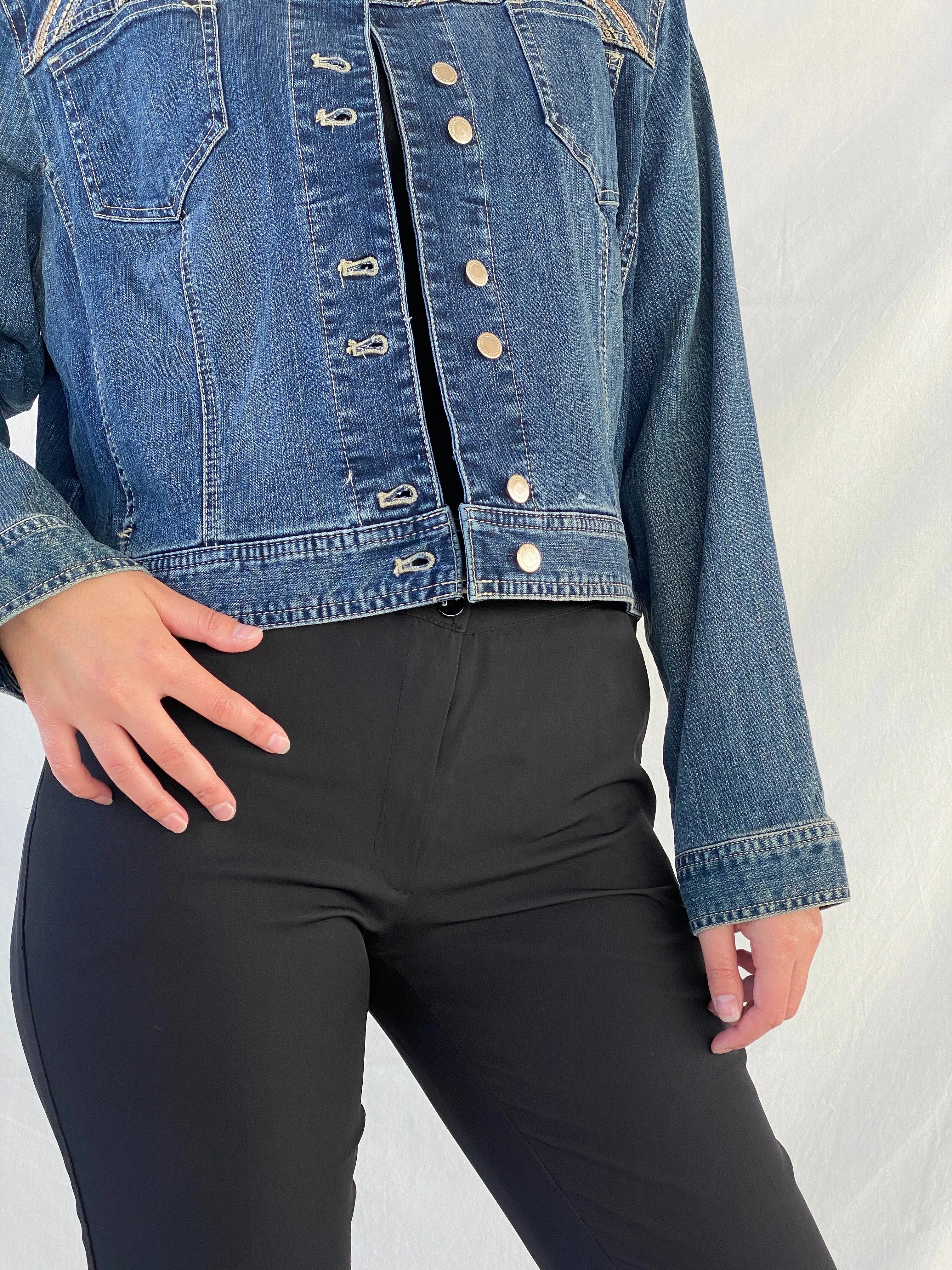 PLATINUM Chico’s Women’s Sequin Embroidered Denim Jacket - M - Balagan Vintage Denim Jacket 00s, Ayah, Coats&Jackets, denim, denim jacket, Women's Denim Jackets