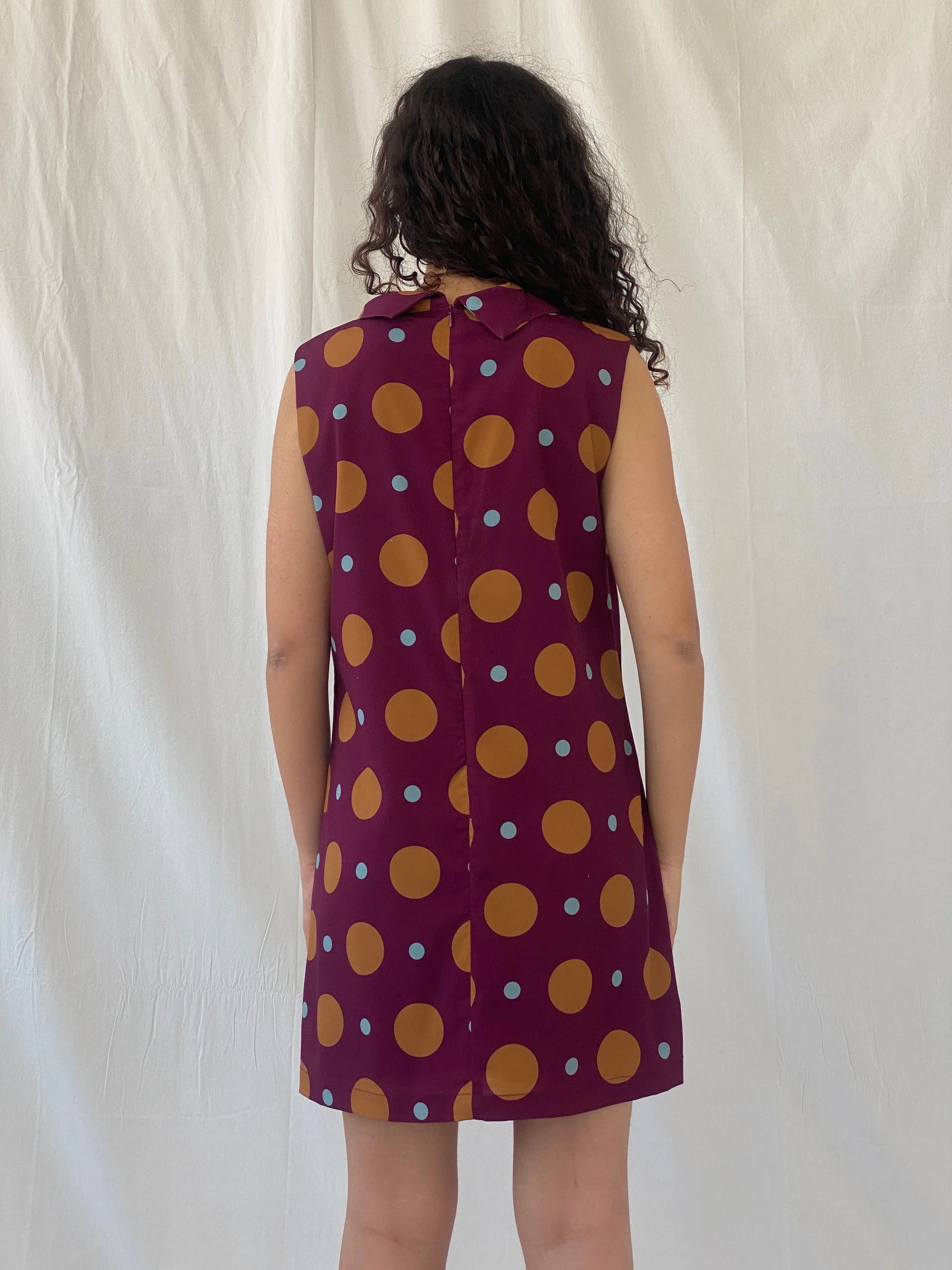 Princess Highway 60s-Inspired Dots Purple Turtle Neck Short Dress - L - Balagan Vintage Midi Dress Celine, dress, midi dress, Y2K dress